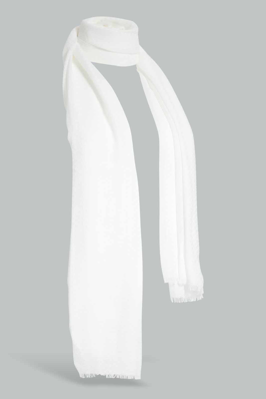 Redtag-White-Scarf-Category:Scarves,-Colour:White,-Deals:4-For-90,-Filter:Women's-Accessories,-New-In,-New-In-Women-ACC,-Section:Women,-W22A,-Women-Scarves-Women-
