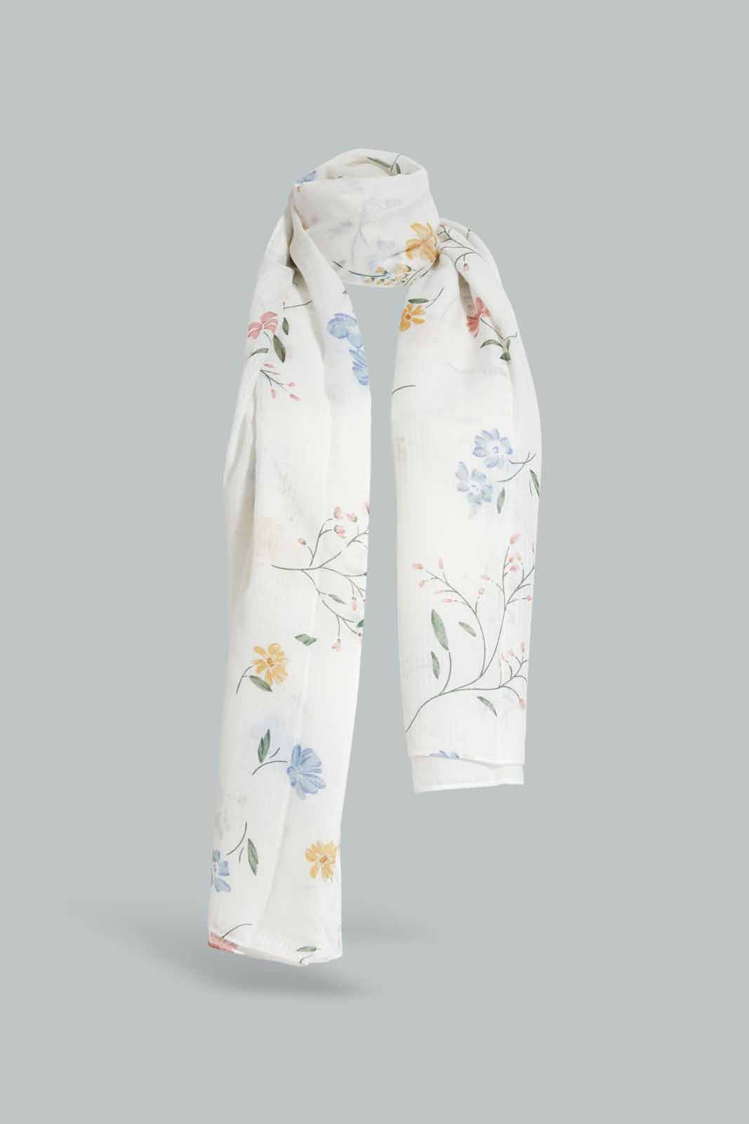 Redtag-Multicolour-Floral-Printed-Scarf-Category:Scarves,-Colour:Assorted,-Filter:Women's-Accessories,-New-In,-New-In-Women-ACC,-Non-Sale,-Section:Women,-W22A,-Women-Scarves-Women-