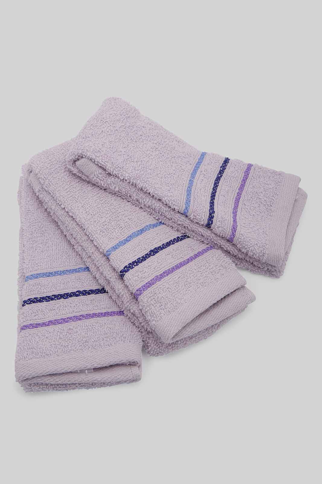 Redtag-Lilac-Hand-Towel-(3Pc-Set)-Category:Towels,-Colour:Lilac,-Deals:New-In,-Filter:Home-Bathroom,-HMW-BAC-Towels,-New-In-HMW-BAC,-Non-Sale,-Section:Homewares,-W22O-Home-Bathroom-
