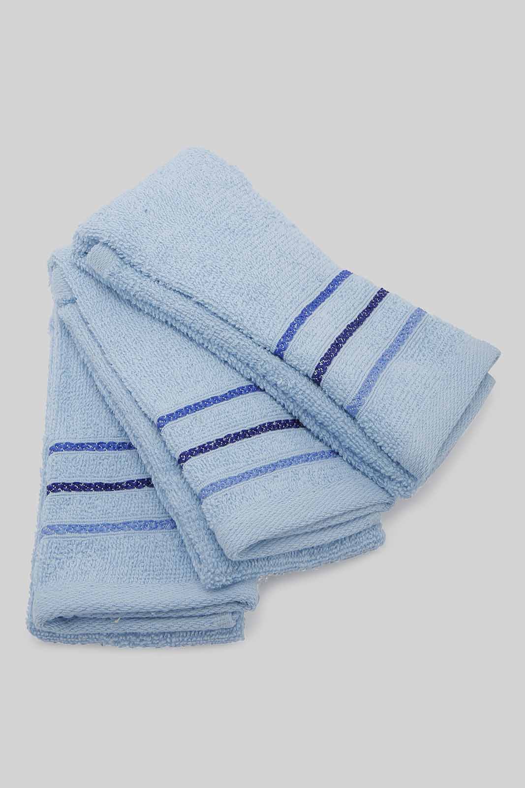 Redtag-Blue-Hand-Towel-(3Pc-Set)-Category:Towels,-Colour:Blue,-Deals:New-In,-Filter:Home-Bathroom,-HMW-BAC-Towels,-New-In-HMW-BAC,-Non-Sale,-Section:Homewares,-W22O-Home-Bathroom-