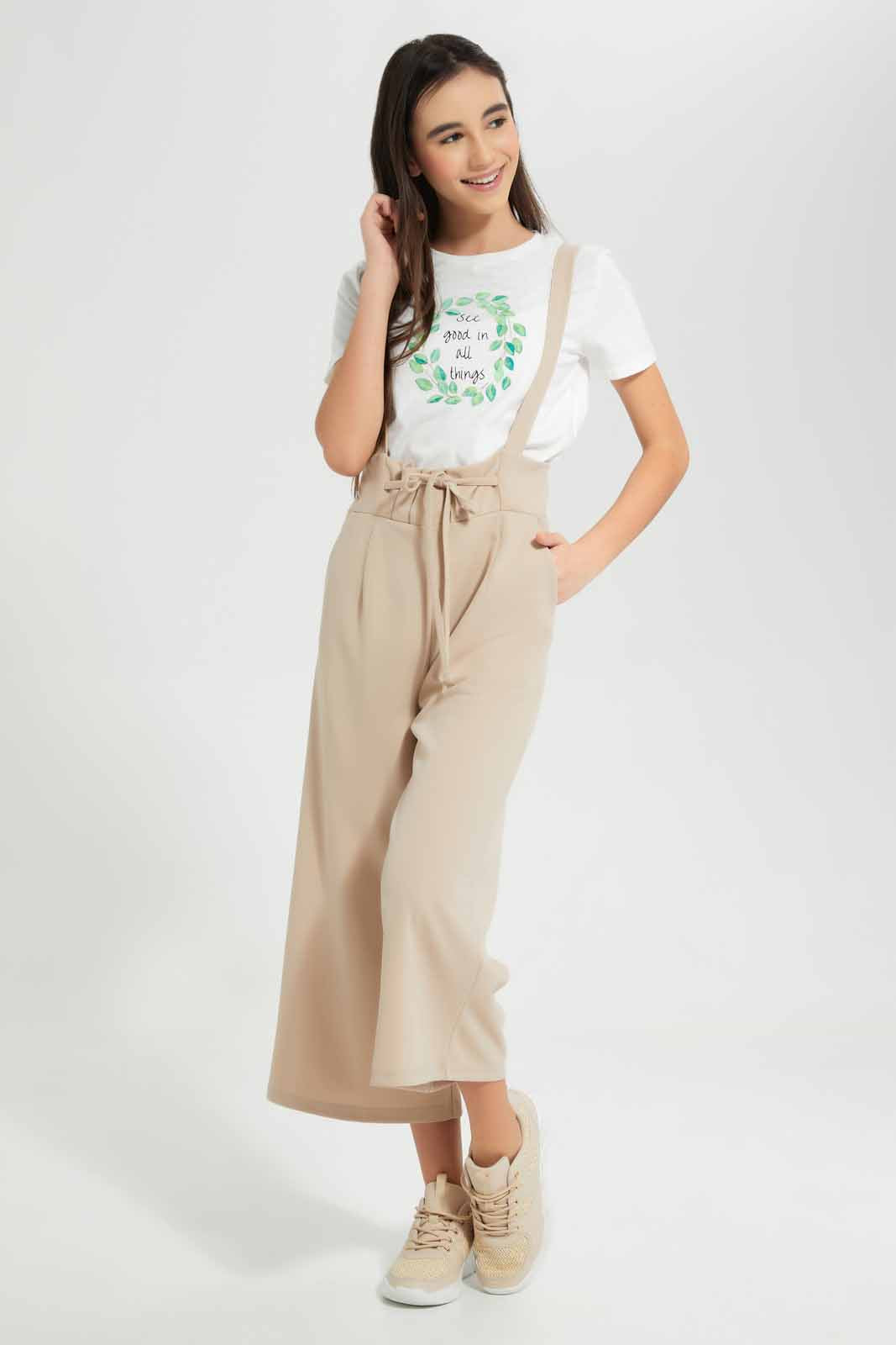 Redtag-Beige-Jumpsuit-Category:Dresses,-Colour:Beige,-Deals:New-In,-Filter:Senior-Girls-(9-to-14-Yrs),-GSR-Dresses,-New-In-GSR-APL,-Non-Sale,-Section:Girls-(0-to-14Yrs),-W22O-Senior-Girls-9 to 14 Years