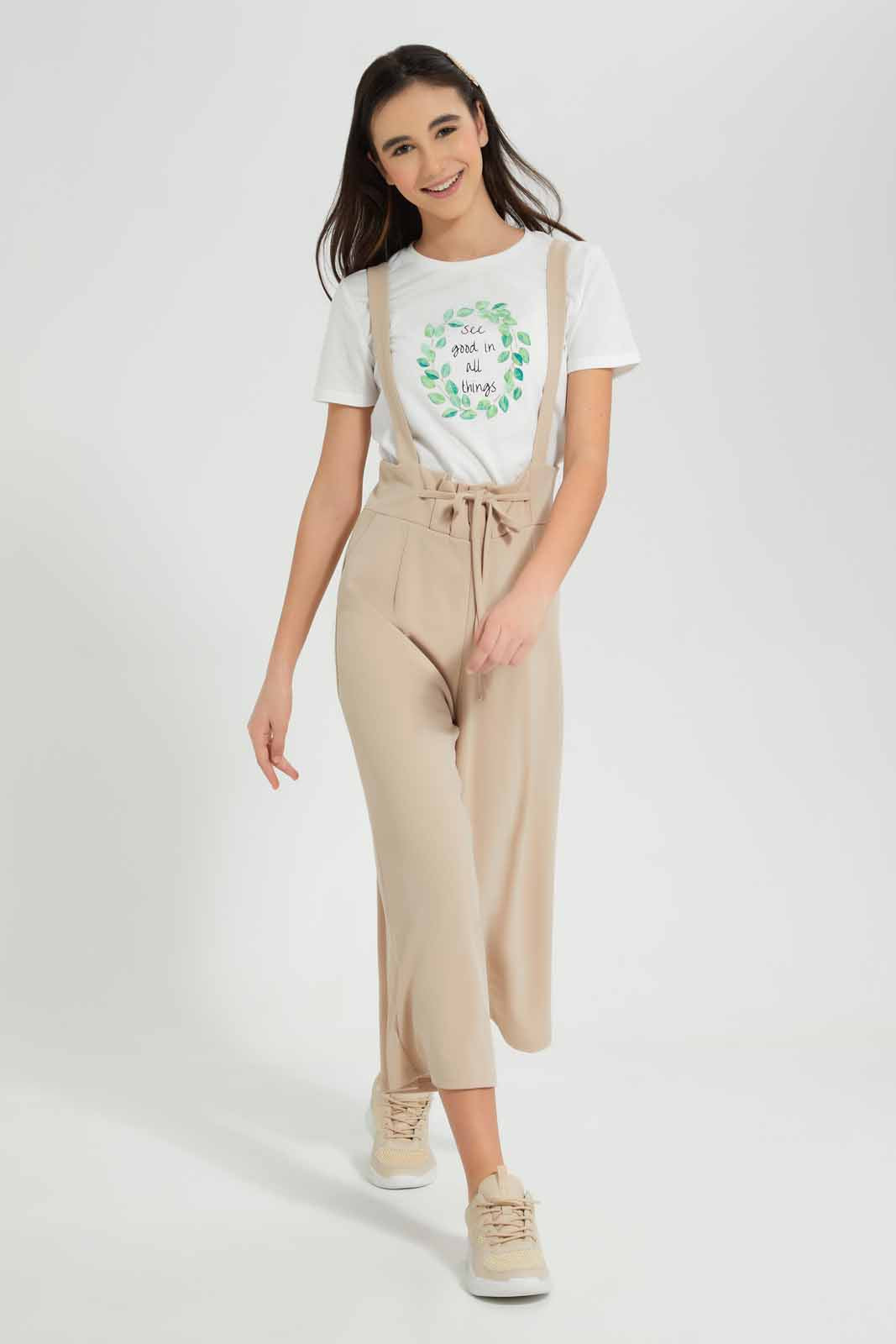 Redtag-Beige-Jumpsuit-Category:Dresses,-Colour:Beige,-Deals:New-In,-Filter:Senior-Girls-(9-to-14-Yrs),-GSR-Dresses,-New-In-GSR-APL,-Non-Sale,-Section:Girls-(0-to-14Yrs),-W22O-Senior-Girls-9 to 14 Years