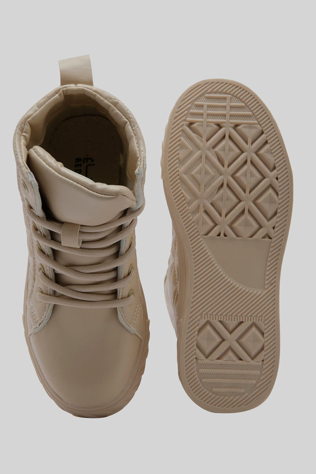 Redtag-Beige-Quilt-High-Top-Sneaker-Category:Trainers,-Colour:Beige,-Deals:New-In,-Dept:Girls,-Filter:Girls-Footwear-(5-to-14-Yrs),-GSR-Trainers,-New-In-GSR-FOO,-Non-Sale,-Section:Girls-(0-to-14Yrs),-W22B-Senior-Girls-5 to 14 Years