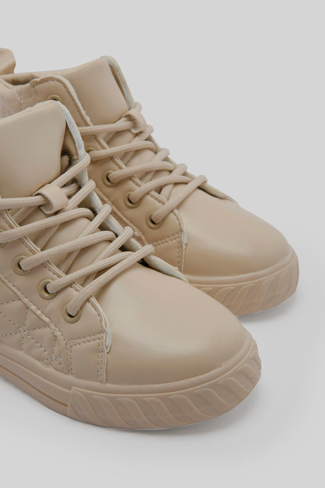 Redtag-Beige-Quilt-High-Top-Sneaker-Category:Trainers,-Colour:Beige,-Deals:New-In,-Dept:Girls,-Filter:Girls-Footwear-(5-to-14-Yrs),-GSR-Trainers,-New-In-GSR-FOO,-Non-Sale,-Section:Girls-(0-to-14Yrs),-W22B-Senior-Girls-5 to 14 Years