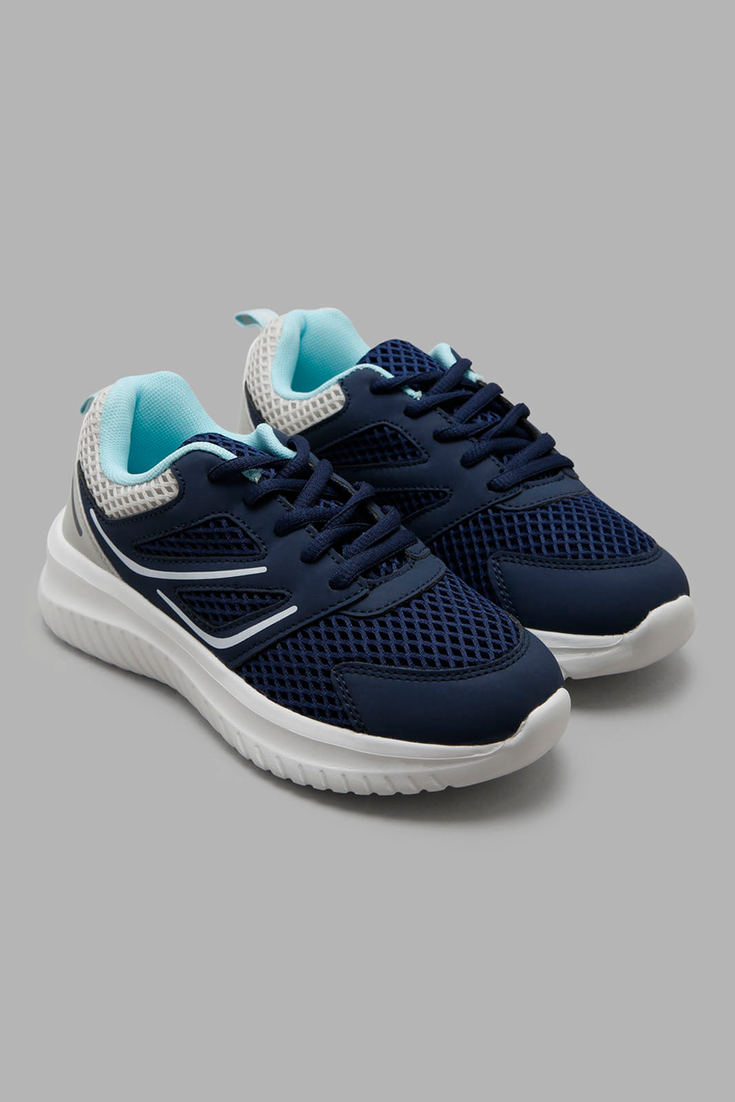Redtag-Navy-Lace-Up-Trainer-Category:Trainers,-Colour:Navy,-Deals:New-In,-Filter:Girls-Footwear-(5-to-14-Yrs),-GSR-Trainers,-New-In-GSR-FOO,-Non-Sale,-Section:Girls-(0-to-14Yrs),-W22A-Senior-Girls-5 to 14 Years
