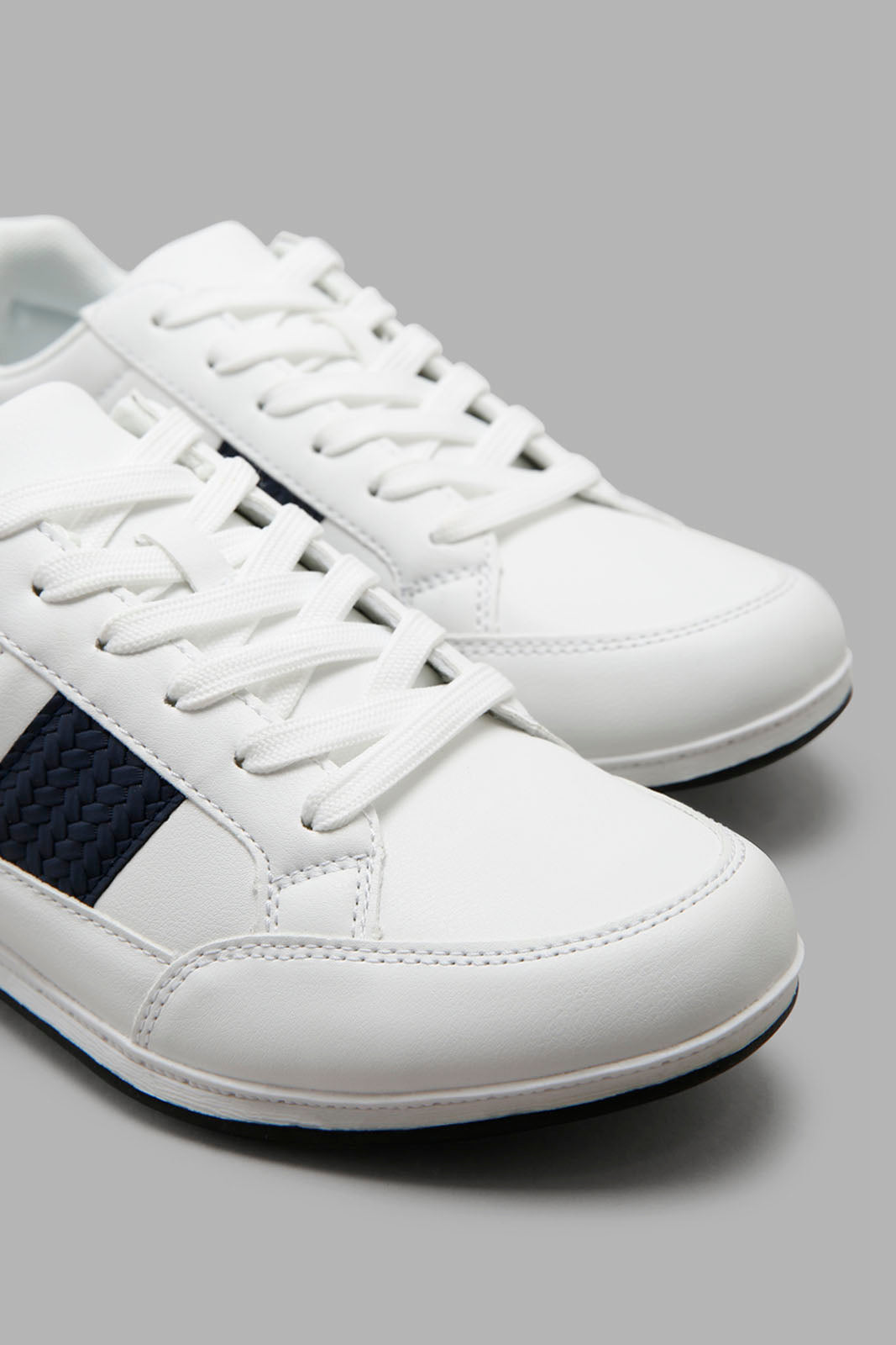 Redtag-White-Material-Block-Sneaker-Category:Shoes,-Colour:White,-Deals:New-In,-Filter:Men's-Footwear,-Men-Shoes,-NDAY,-New-In-Men-FOO,-Non-Sale,-Section:Men,-W22A-Men's-