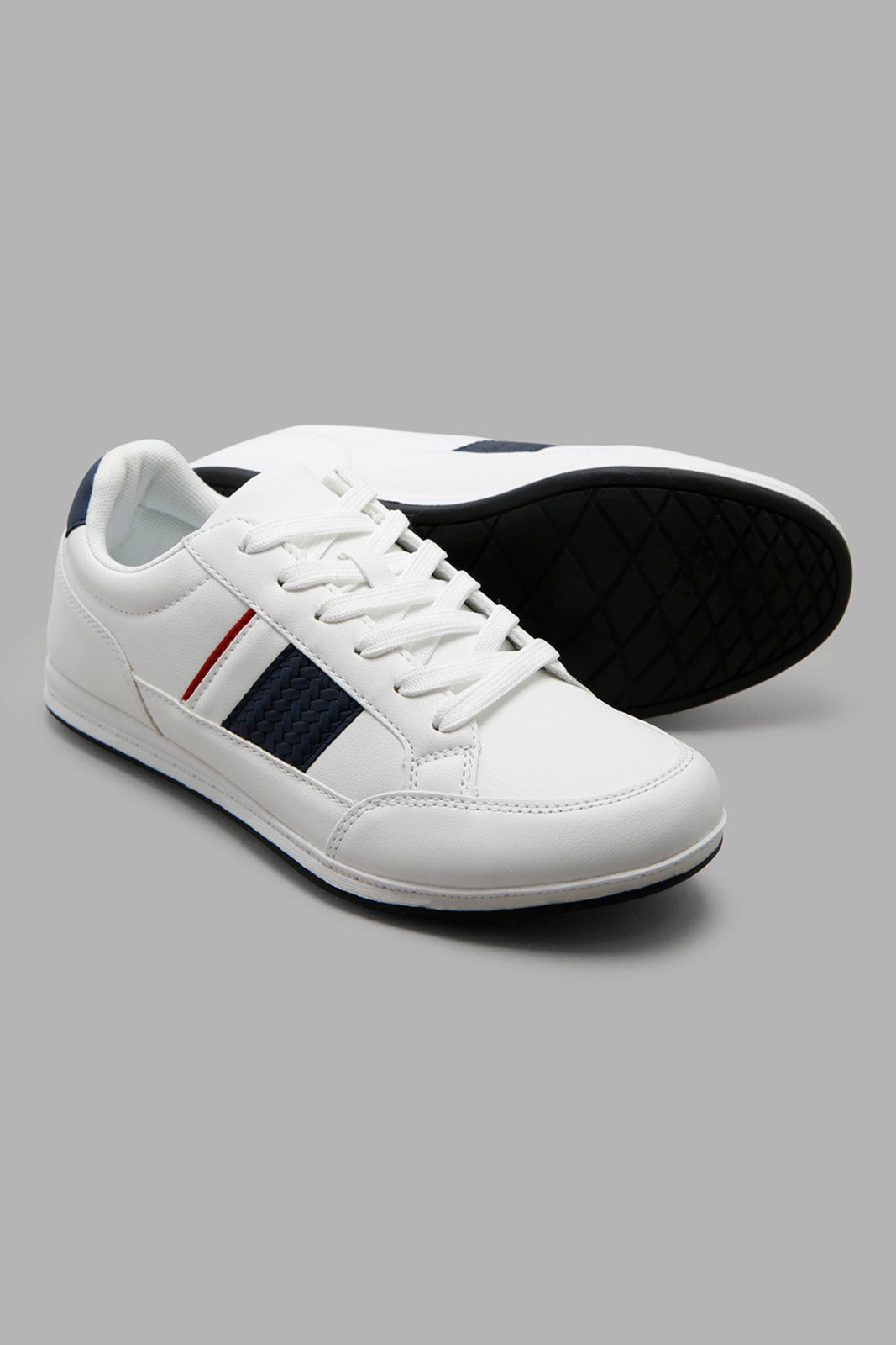 Redtag-White-Material-Block-Sneaker-Category:Shoes,-Colour:White,-Deals:New-In,-Filter:Men's-Footwear,-Men-Shoes,-NDAY,-New-In-Men-FOO,-Non-Sale,-Section:Men,-W22A-Men's-