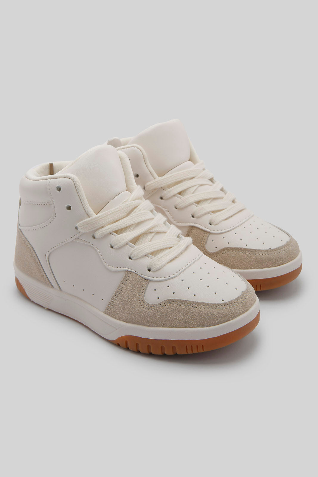 Redtag-Cream-High-Top-Sneaker-Category:Trainers,-Colour:Cream,-Deals:New-In,-Filter:Girls-Footwear-(5-to-14-Yrs),-GSR-Trainers,-New-In-GSR-FOO,-Non-Sale,-Section:Girls-(0-to-14Yrs),-W22B-Senior-Girls-5 to 14 Years