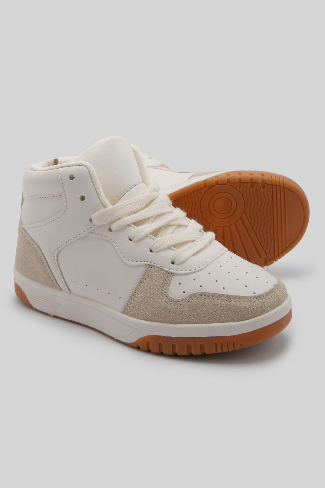 Redtag-Cream-High-Top-Sneaker-Category:Trainers,-Colour:Cream,-Deals:New-In,-Filter:Girls-Footwear-(5-to-14-Yrs),-GSR-Trainers,-New-In-GSR-FOO,-Non-Sale,-Section:Girls-(0-to-14Yrs),-W22B-Senior-Girls-5 to 14 Years