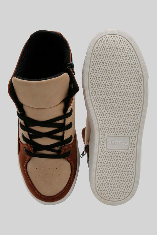 Redtag-Brown-High-Top-Sneaker-Category:Trainers,-Colour:Brown,-Deals:New-In,-Dept:Girls,-Filter:Girls-Footwear-(5-to-14-Yrs),-GSR-Trainers,-New-In-GSR-FOO,-Non-Sale,-Section:Girls-(0-to-14Yrs),-W22B-Senior-Girls-5 to 14 Years