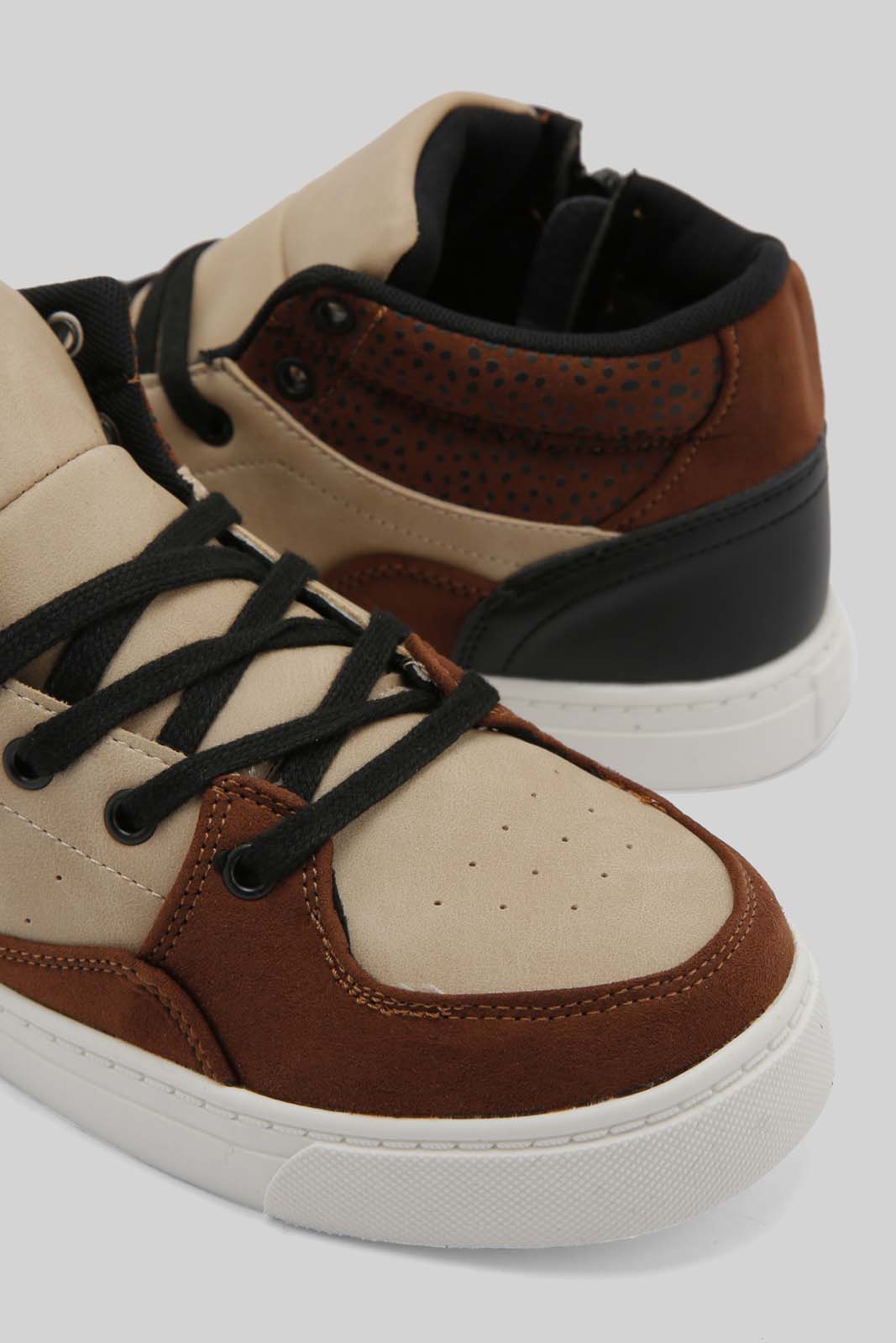 Redtag-Brown-High-Top-Sneaker-Category:Trainers,-Colour:Brown,-Deals:New-In,-Dept:Girls,-Filter:Girls-Footwear-(5-to-14-Yrs),-GSR-Trainers,-New-In-GSR-FOO,-Non-Sale,-Section:Girls-(0-to-14Yrs),-W22B-Senior-Girls-5 to 14 Years