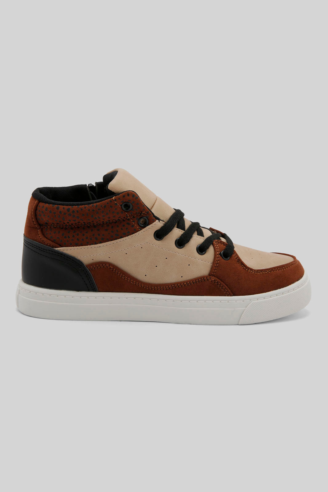 Redtag-Brown-High-Top-Sneaker-Category:Trainers,-Colour:Brown,-Deals:New-In,-Dept:Girls,-Filter:Girls-Footwear-(5-to-14-Yrs),-GSR-Trainers,-New-In-GSR-FOO,-Non-Sale,-Section:Girls-(0-to-14Yrs),-W22B-Senior-Girls-5 to 14 Years