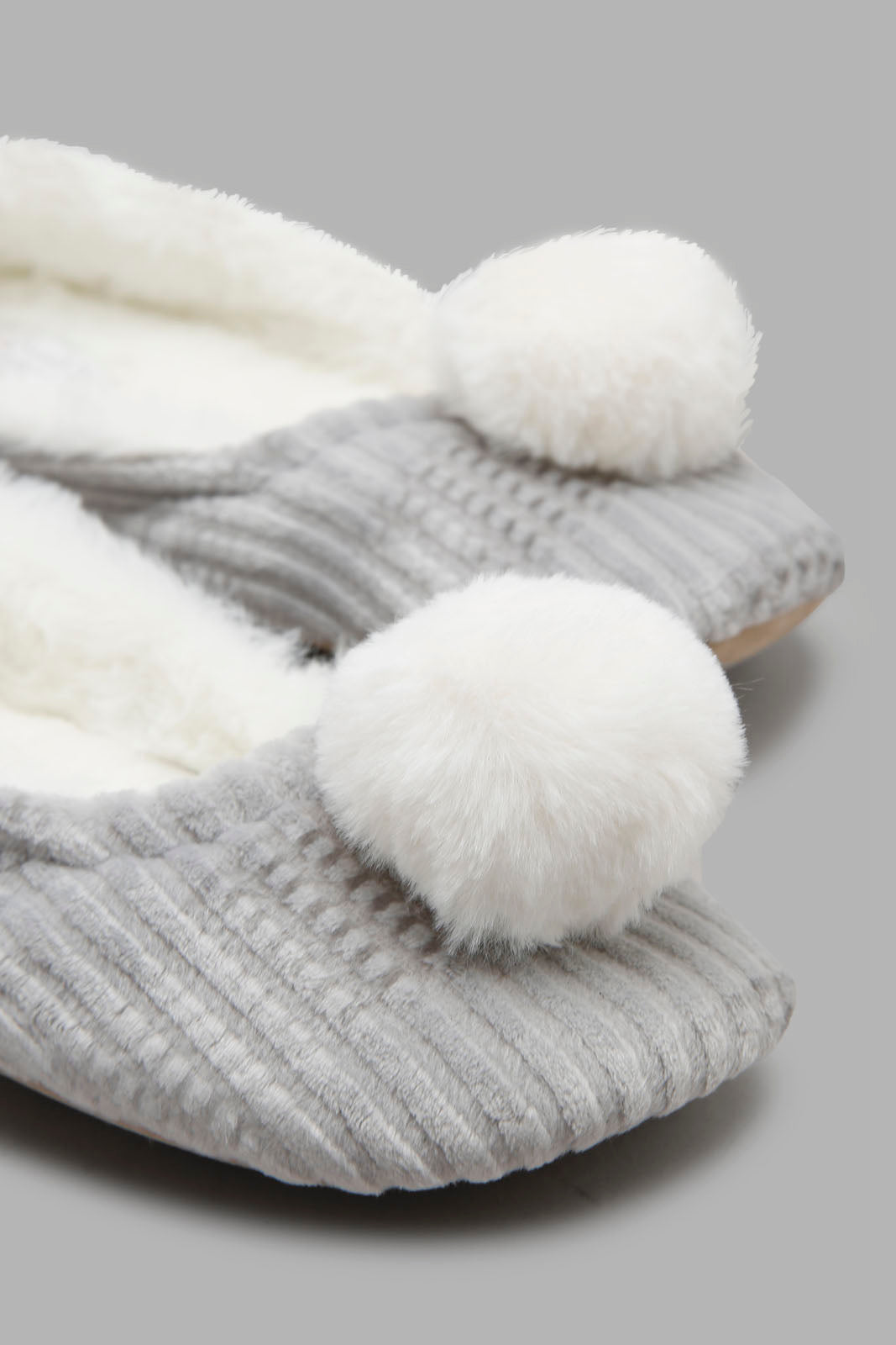 Redtag-Grey-Ballerina-Slipper-Category:Slippers,-CHR,-Colour:Grey,-Deals:New-In,-Filter:Women's-Footwear,-New-In-Women-FOO,-Non-Sale,-Section:Women,-W22A,-Women-Slippers-Women's-