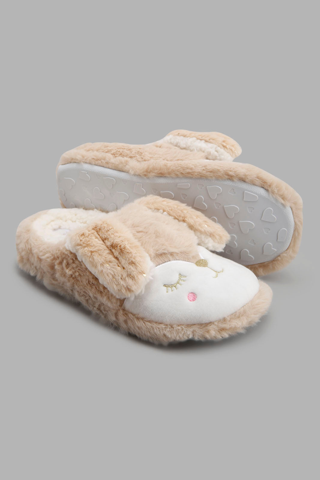 Redtag-Natural-Animal-Ears-Slipper-Category:Slippers,-Colour:Beige,-Deals:New-In,-Filter:Women's-Footwear,-New-In-Women-FOO,-Non-Sale,-Section:Women,-W22A,-Women-Slippers-Women's-