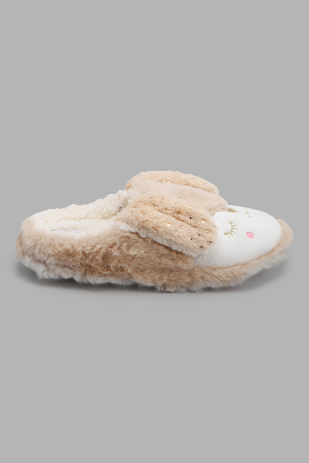 Redtag-Natural-Animal-Ears-Slipper-Category:Slippers,-Colour:Beige,-Deals:New-In,-Filter:Women's-Footwear,-New-In-Women-FOO,-Non-Sale,-Section:Women,-W22A,-Women-Slippers-Women's-