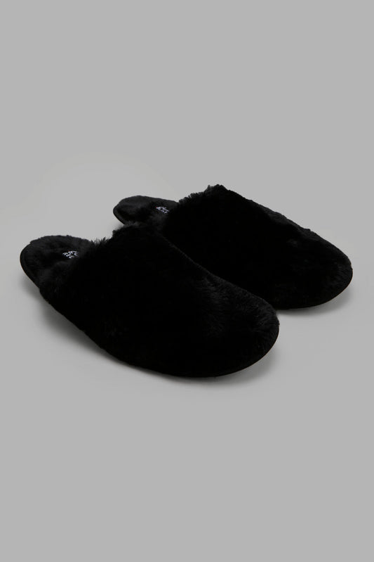 Redtag-Black-Closed-Toe-Slipper-Category:Slippers,-Colour:Black,-Deals:New-In,-Filter:Women's-Footwear,-New-In-Women-FOO,-Non-Sale,-Section:Women,-W22A,-Women-Slippers-Women's-