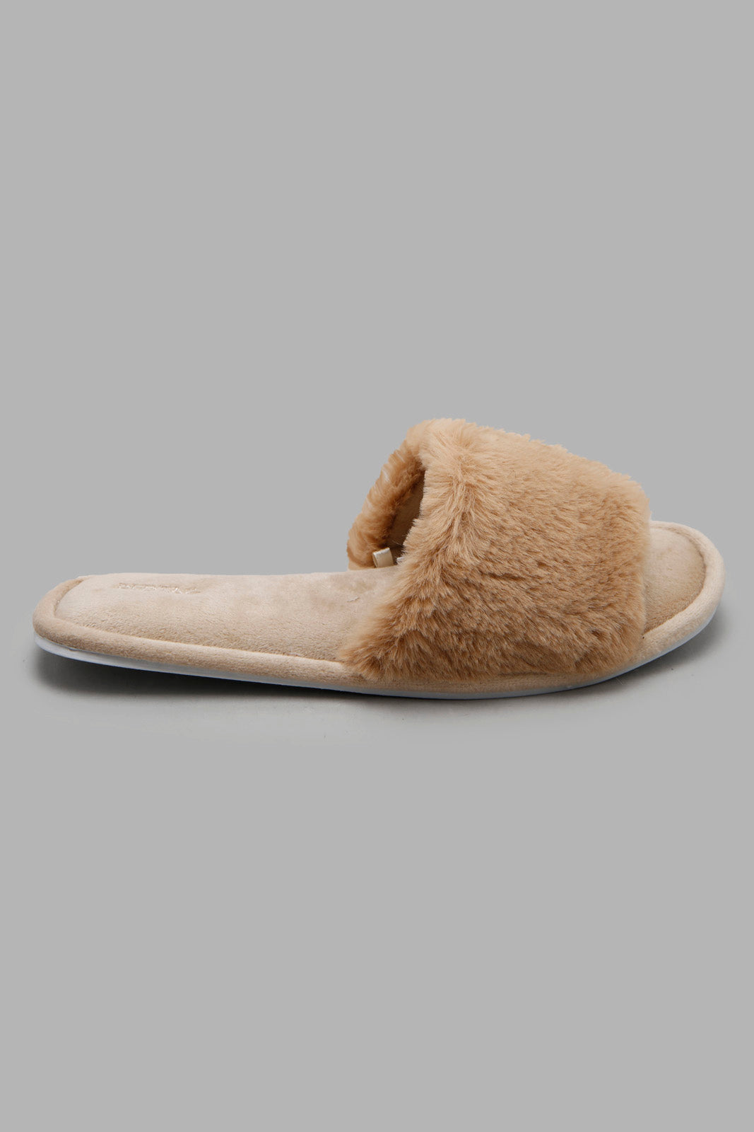 Redtag-Taupe-Fur-Slipper-Category:Slippers,-CHR,-Colour:Taupe,-Deals:New-In,-Filter:Women's-Footwear,-New-In-Women-FOO,-Non-Sale,-Section:Women,-W22A,-Women-Slippers-Women's-
