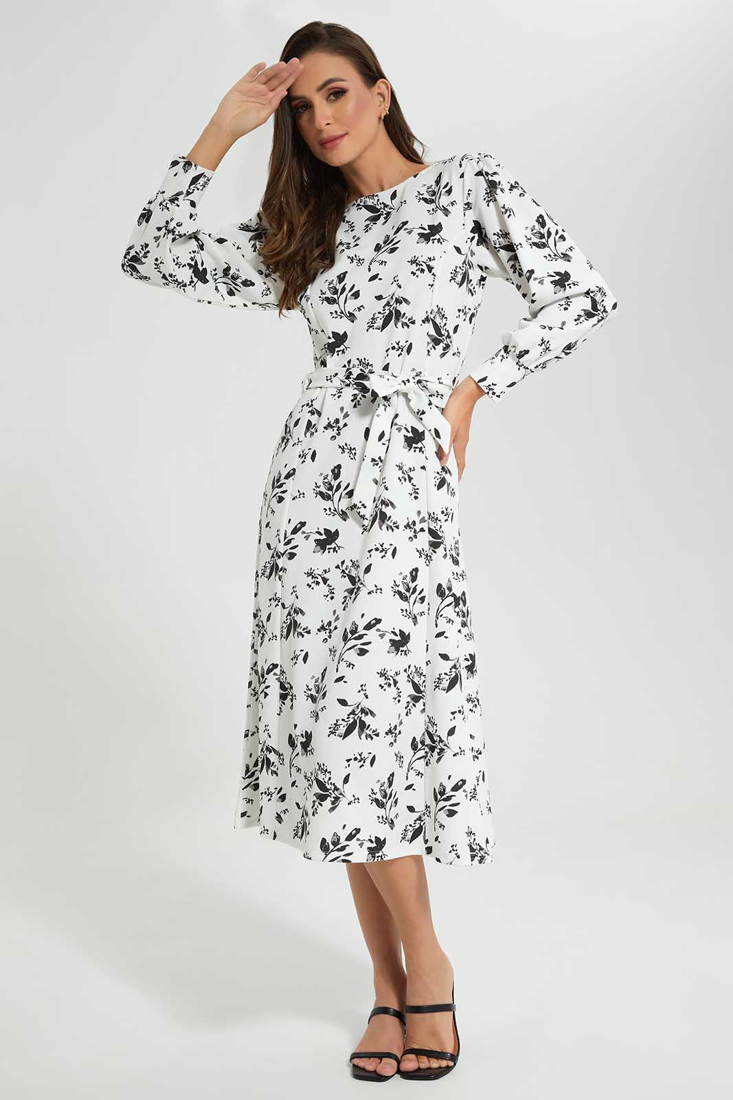 Redtag-White-Printed-Dress-Category:Dresses,-Colour:White,-Deals:New-In,-Filter:Women's-Clothing,-LDC,-LDC-Dresses,-New-In-LDC-APL,-Non-Sale,-Section:Women,-W22O-Women's-