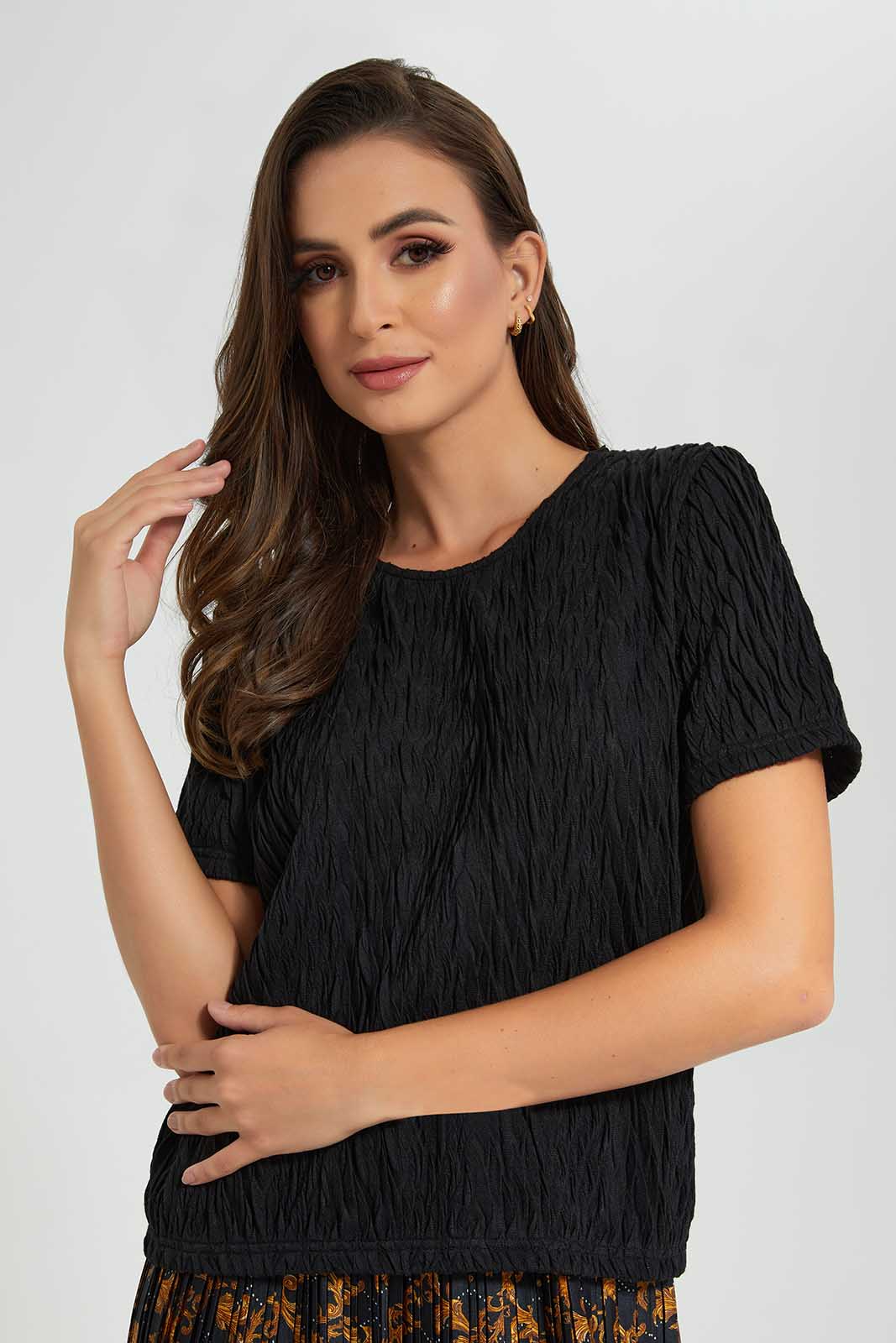 Redtag-Black-Textured-Top-Category:Tops,-Colour:Black,-Deals:New-In,-Filter:Women's-Clothing,-LDC,-LDC-Tops,-New-In-LDC-APL,-Non-Sale,-Section:Women,-W22O-Women's-