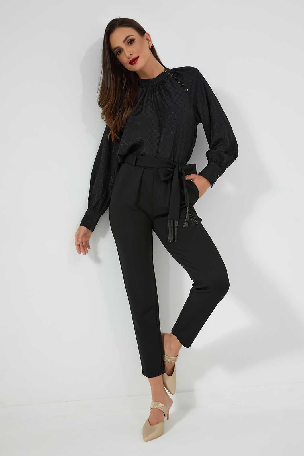 Redtag-Black-Tailored-Pant-With-Belt-Hanging-Trim-Category:Trousers,-Colour:Black,-Deals:New-In,-Filter:Women's-Clothing,-LDC,-LDC-Trousers,-New-In-LDC-APL,-Non-Sale,-Section:Women,-W22O-Women's-