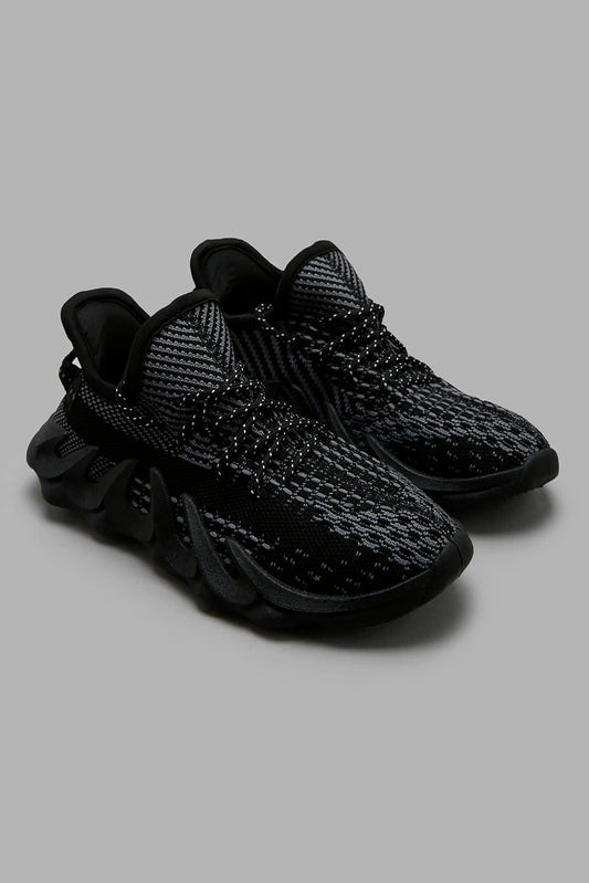 Redtag-Black-Volcano-Sneaker-BSR-Trainers,-BTS,-Category:Trainers,-Colour:Black,-Deals:New-In,-Filter:Boys-Footwear-(5-to-14-Yrs),-New-In-BSR-FOO,-Non-Sale,-Section:Boys-(0-to-14Yrs),-W22A-Senior-Boys-5 to 14 Years