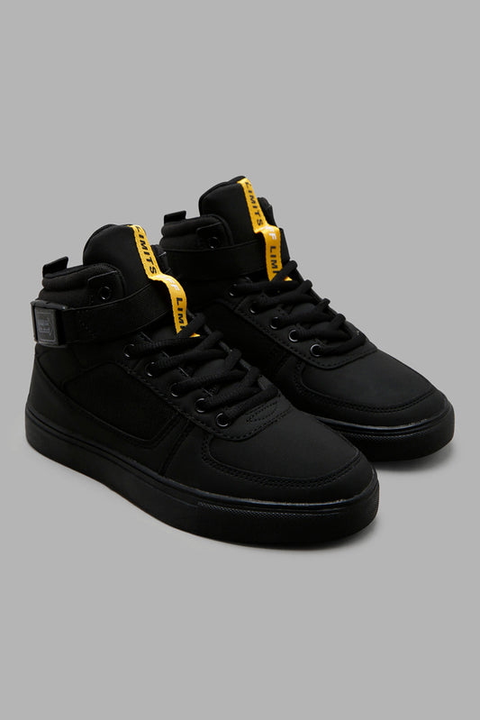 Redtag-Triple-Block-High-Top-Sneaker-BSR-Trainers,-Category:Trainers,-Colour:Black,-Deals:New-In,-Filter:Boys-Footwear-(5-to-14-Yrs),-New-In-BSR-FOO,-Non-Sale,-Section:Boys-(0-to-14Yrs),-W22A-Senior-Boys-5 to 14 Years