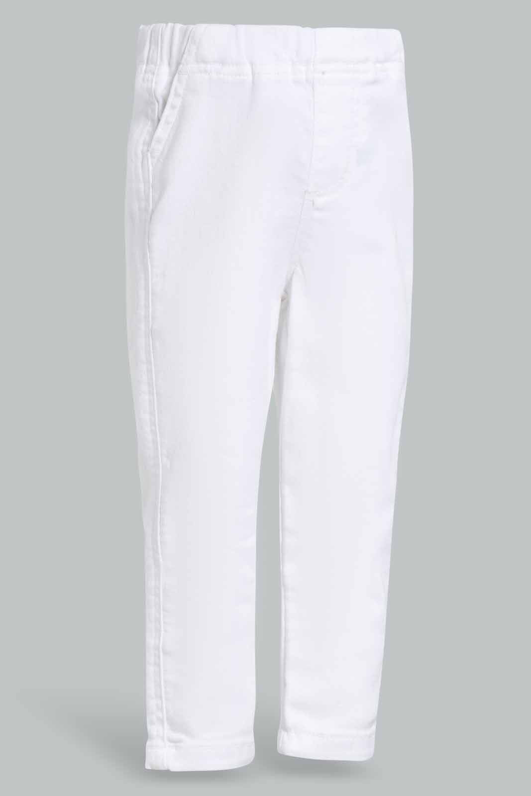 Redtag-White-Denim-Jegging-Category:Jeans,-Colour:White,-Deals:New-In,-Filter:Infant-Boys-(3-to-24-Mths),-INB-Jeans,-New-In-INB-APL,-Non-Sale,-Section:Boys-(0-to-14Yrs),-W22O-Infant-Boys-3 to 24 Months