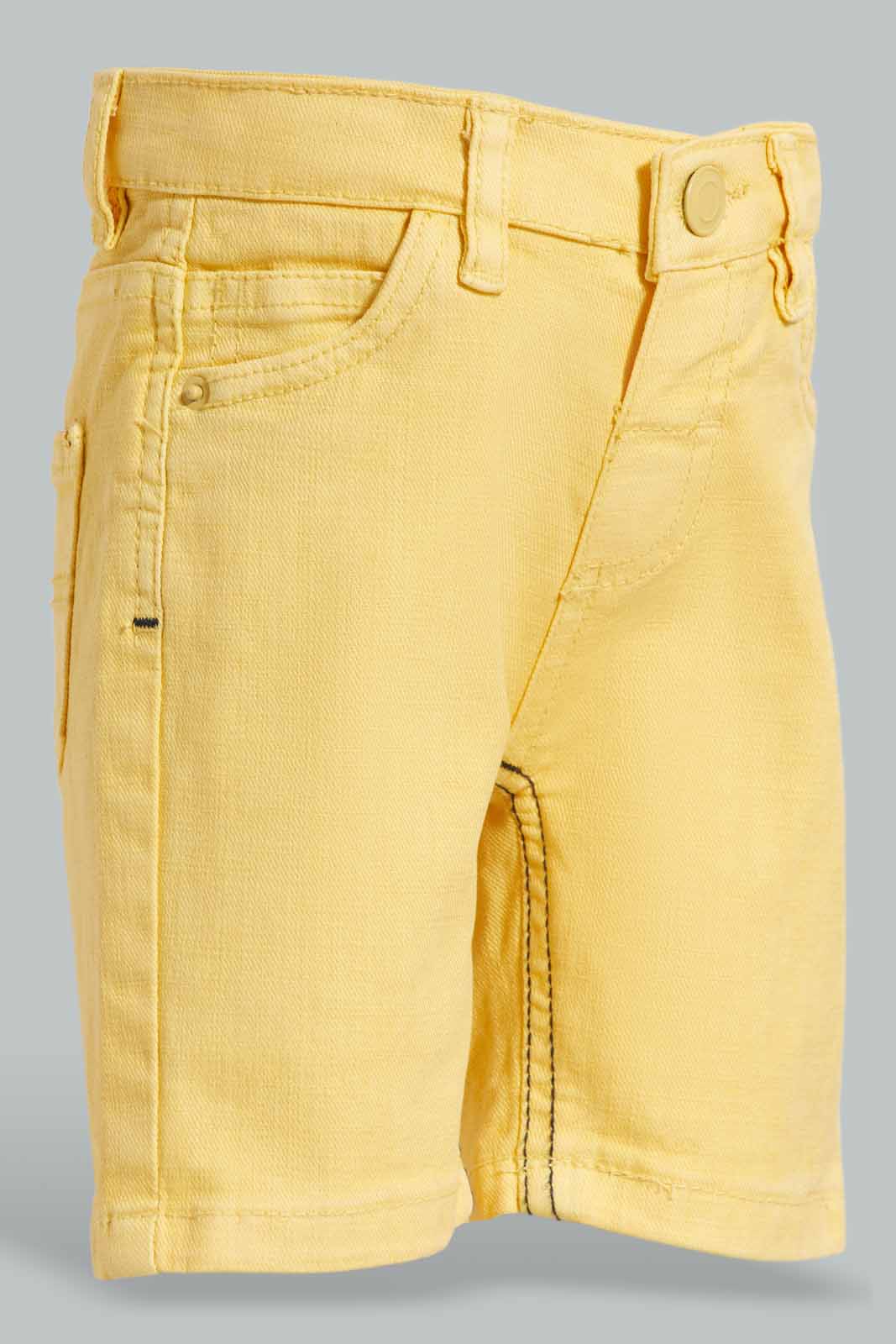 Redtag-Rattan-Color-Denim-Shorts-Category:Shorts,-Colour:Mustard,-Deals:New-In,-Filter:Infant-Boys-(3-to-24-Mths),-INB-Shorts,-New-In-INB-APL,-Non-Sale,-Section:Boys-(0-to-14Yrs),-W22O-Infant-Boys-3 to 24 Months