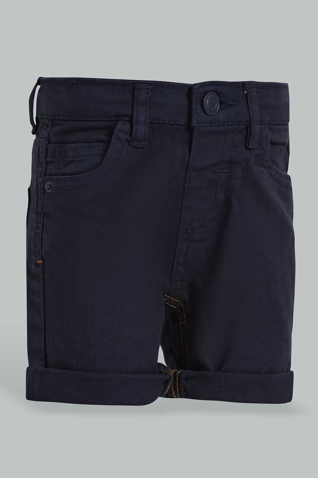 Redtag-Navy-Color-Denim-Shorts-Category:Shorts,-Colour:Navy,-Deals:New-In,-Filter:Infant-Boys-(3-to-24-Mths),-INB-Shorts,-New-In-INB-APL,-Non-Sale,-Section:Boys-(0-to-14Yrs),-W22O-Infant-Boys-3 to 24 Months