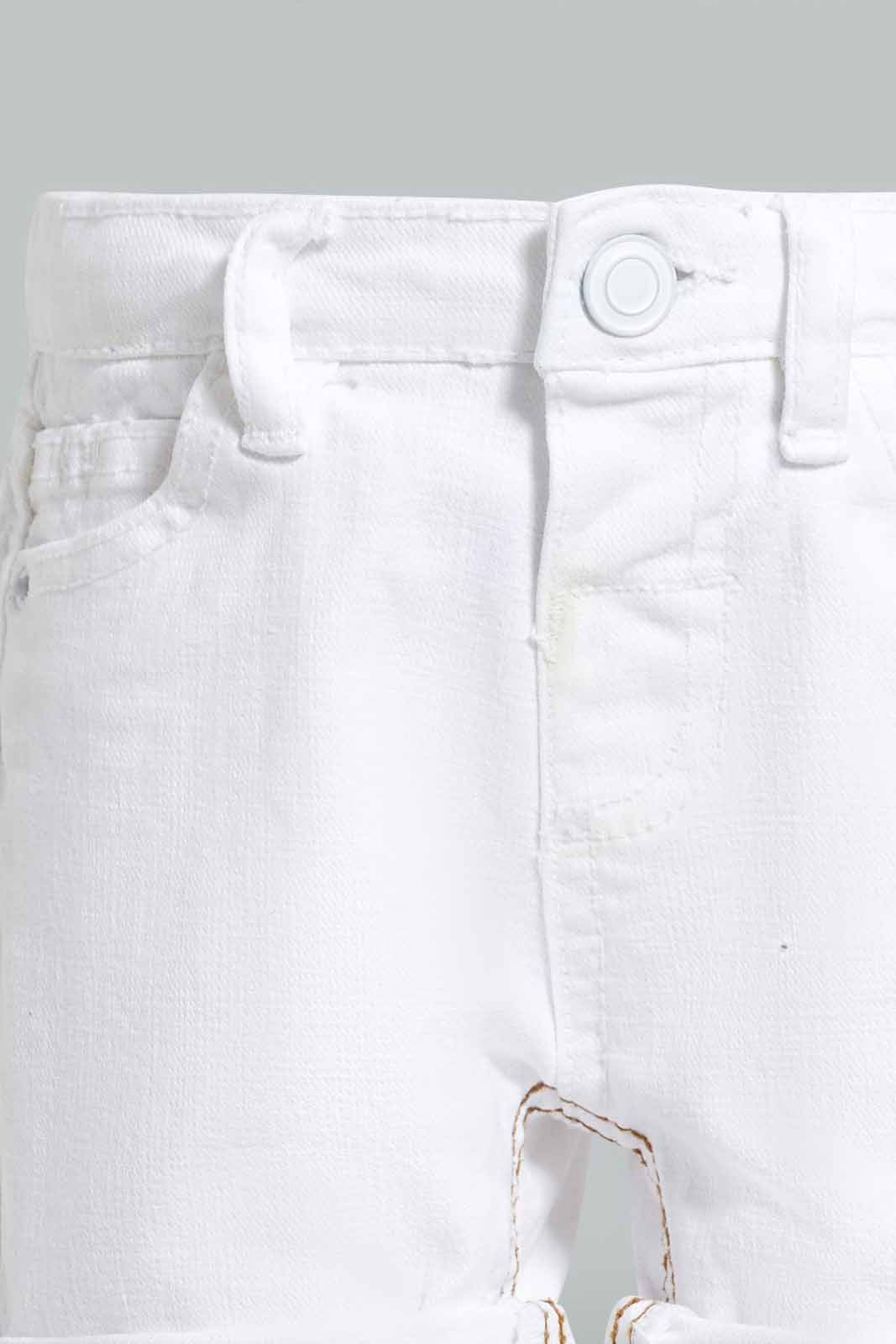 Redtag-White-Color-Denim-Shorts-Category:Shorts,-Colour:White,-Deals:New-In,-Filter:Infant-Boys-(3-to-24-Mths),-INB-Shorts,-New-In-INB-APL,-Non-Sale,-Section:Boys-(0-to-14Yrs),-W22O-Infant-Boys-3 to 24 Months