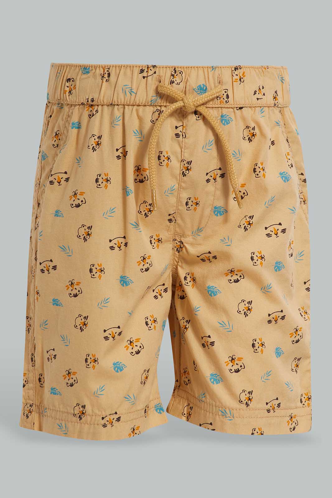 Redtag-Yellow-New-Weight-Tiger-And-Lemon-2-Pack-Trouser-Short-Category:Shorts,-Colour:Yellow,-Deals:New-In,-Filter:Infant-Boys-(3-to-24-Mths),-INB-Shorts,-New-In-INB-APL,-Non-Sale,-Section:Boys-(0-to-14Yrs),-W22O-Infant-Boys-3 to 24 Months