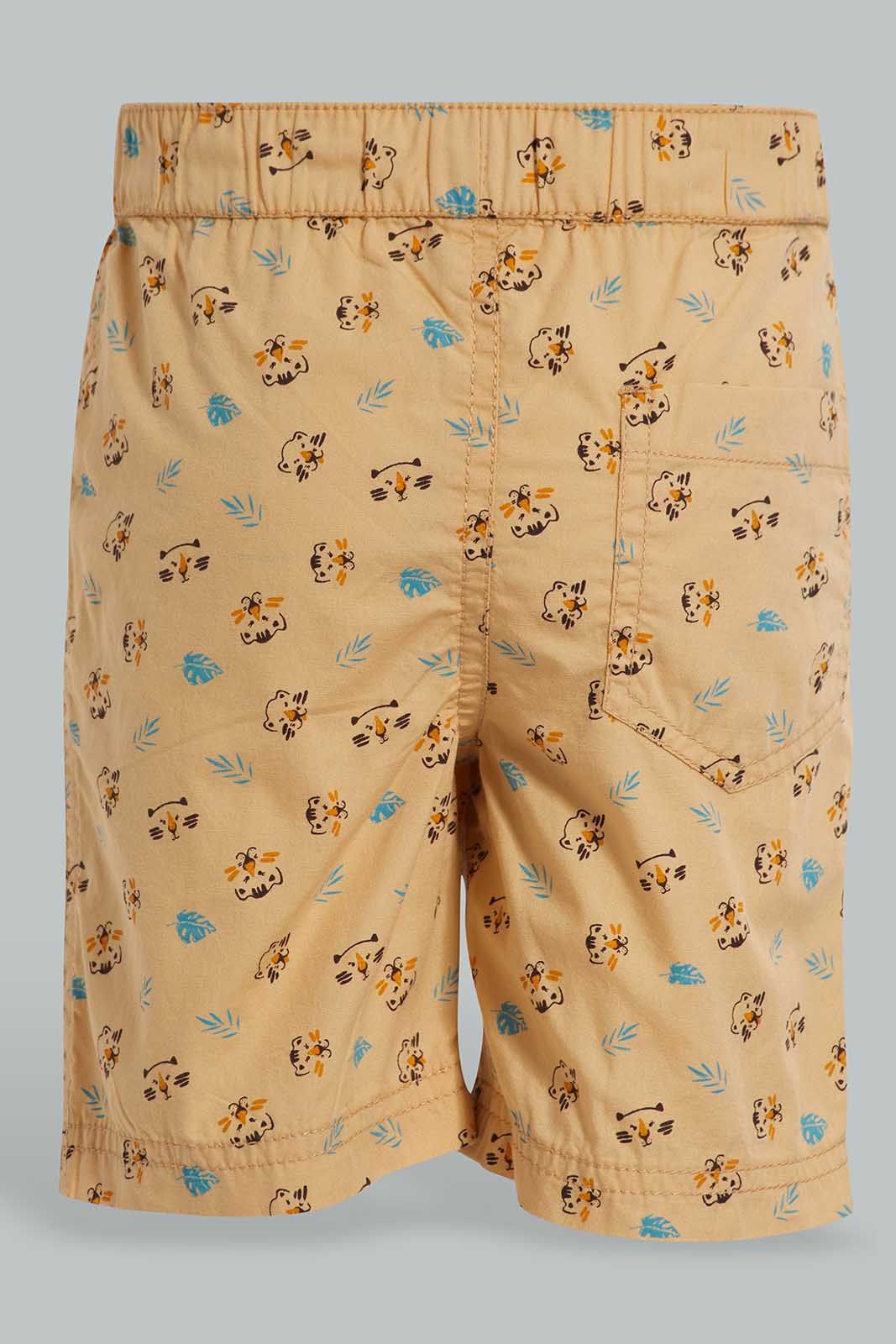 Redtag-Yellow-New-Weight-Tiger-And-Lemon-2-Pack-Trouser-Short-Category:Shorts,-Colour:Yellow,-Deals:New-In,-Filter:Infant-Boys-(3-to-24-Mths),-INB-Shorts,-New-In-INB-APL,-Non-Sale,-Section:Boys-(0-to-14Yrs),-W22O-Infant-Boys-3 to 24 Months