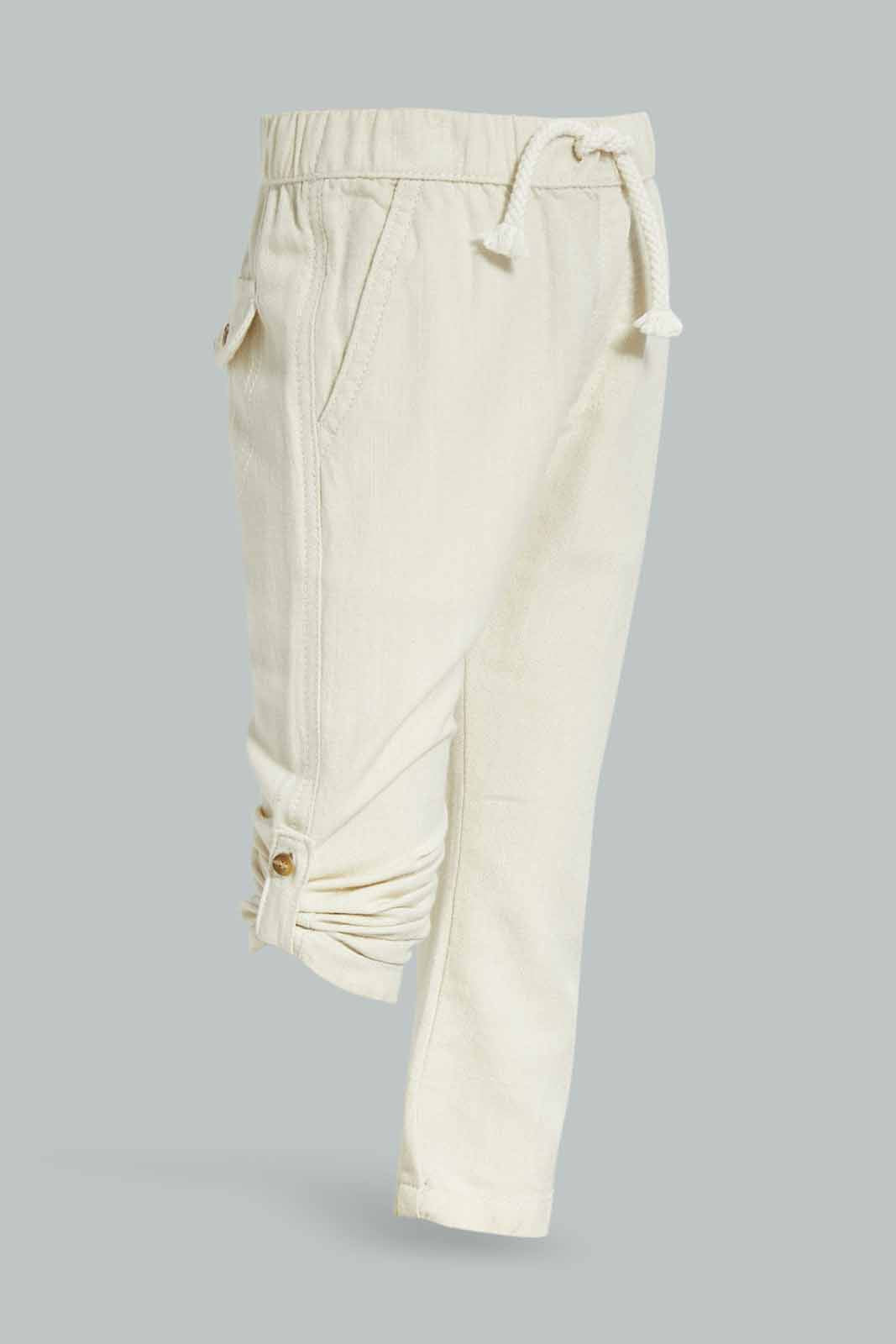 Redtag-White-Linen-Trouser-Category:Trousers,-Colour:White,-Deals:New-In,-Dept:Boys,-Filter:Infant-Boys-(3-to-24-Mths),-INB-Trousers,-New-In-INB-APL,-Non-Sale,-Section:Boys-(0-to-14Yrs),-W22O-Infant-Boys-3 to 24 Months