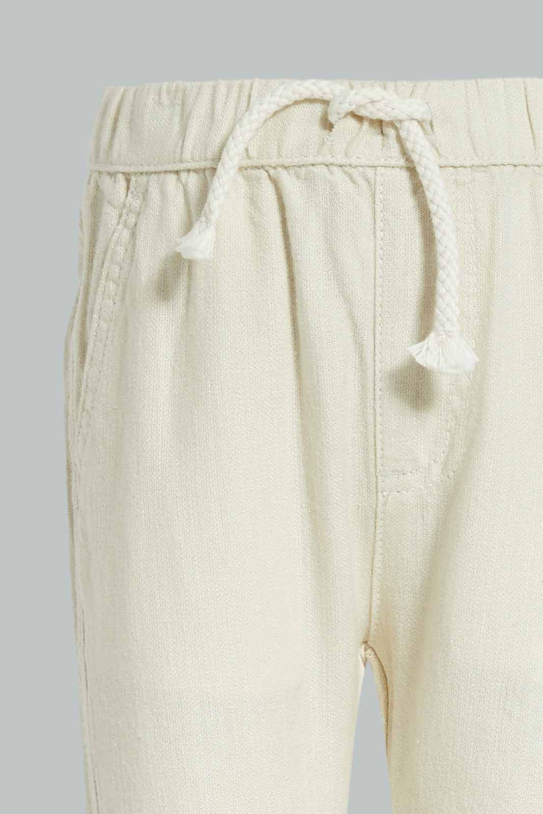 Redtag-White-Linen-Trouser-Category:Trousers,-Colour:White,-Deals:New-In,-Dept:Boys,-Filter:Infant-Boys-(3-to-24-Mths),-INB-Trousers,-New-In-INB-APL,-Non-Sale,-Section:Boys-(0-to-14Yrs),-W22O-Infant-Boys-3 to 24 Months