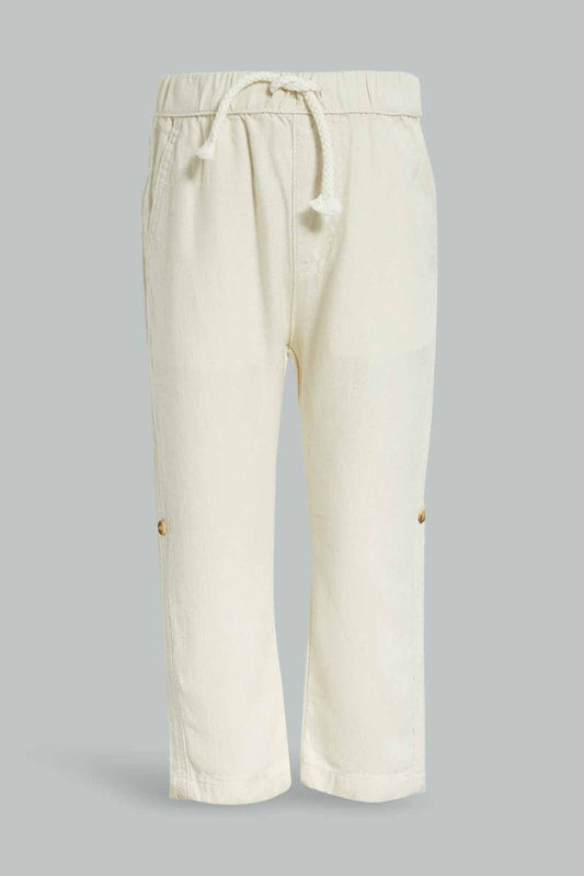 Redtag-White-Linen-Trouser-Category:Trousers,-Colour:White,-Deals:New-In,-Dept:Boys,-Filter:Infant-Boys-(3-to-24-Mths),-INB-Trousers,-New-In-INB-APL,-Non-Sale,-Section:Boys-(0-to-14Yrs),-W22O-Infant-Boys-3 to 24 Months