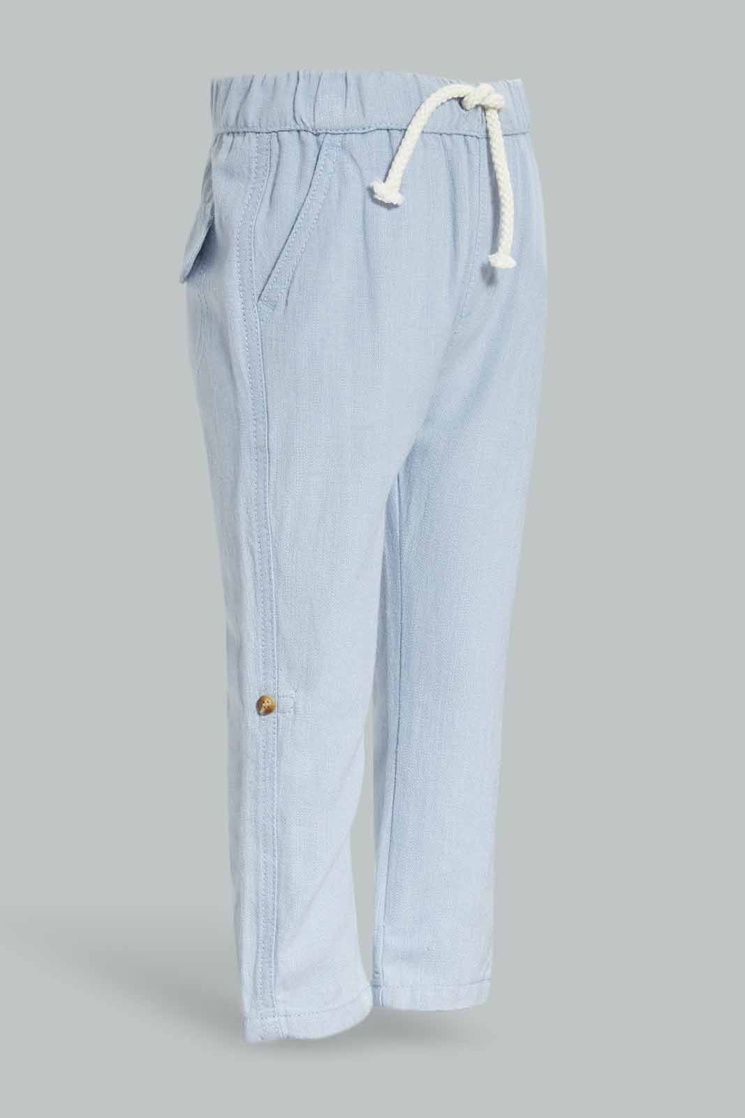 Redtag-Cerulean-Linen-Trouser-Category:Trousers,-Colour:Blue,-Deals:New-In,-Dept:Boys,-Filter:Infant-Boys-(3-to-24-Mths),-INB-Trousers,-New-In-INB-APL,-Non-Sale,-Section:Boys-(0-to-14Yrs),-W22O-Infant-Boys-3 to 24 Months