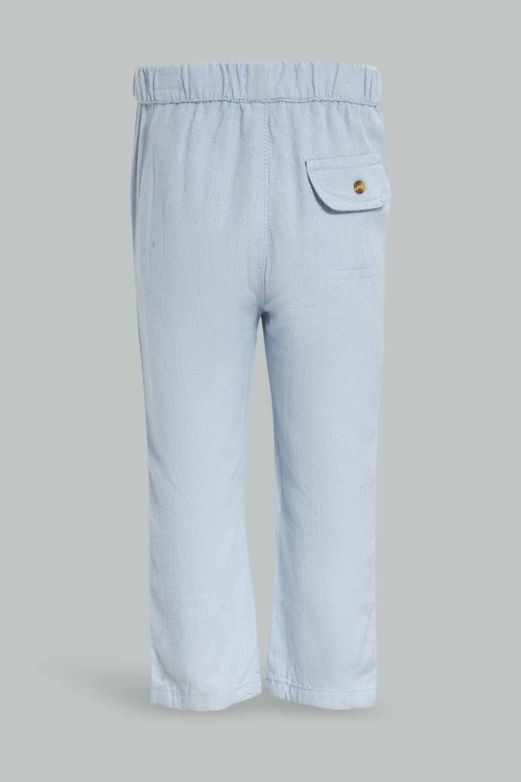 Redtag-Cerulean-Linen-Trouser-Category:Trousers,-Colour:Blue,-Deals:New-In,-Dept:Boys,-Filter:Infant-Boys-(3-to-24-Mths),-INB-Trousers,-New-In-INB-APL,-Non-Sale,-Section:Boys-(0-to-14Yrs),-W22O-Infant-Boys-3 to 24 Months