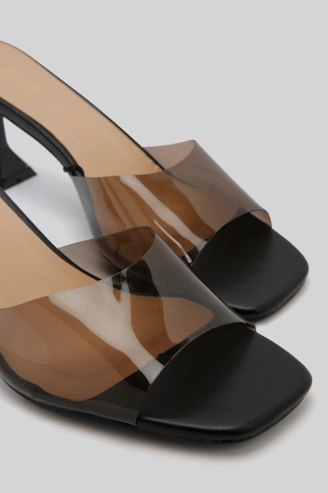 Redtag-Black-Vinyl-Heeled-Mule-Category:Sandals,-Colour:Black,-Deals:New-In,-Filter:Women's-Footwear,-LEC-Sandals,-New-In-Women-FOO,-Non-Sale,-Section:Women,-W22B-Women's-