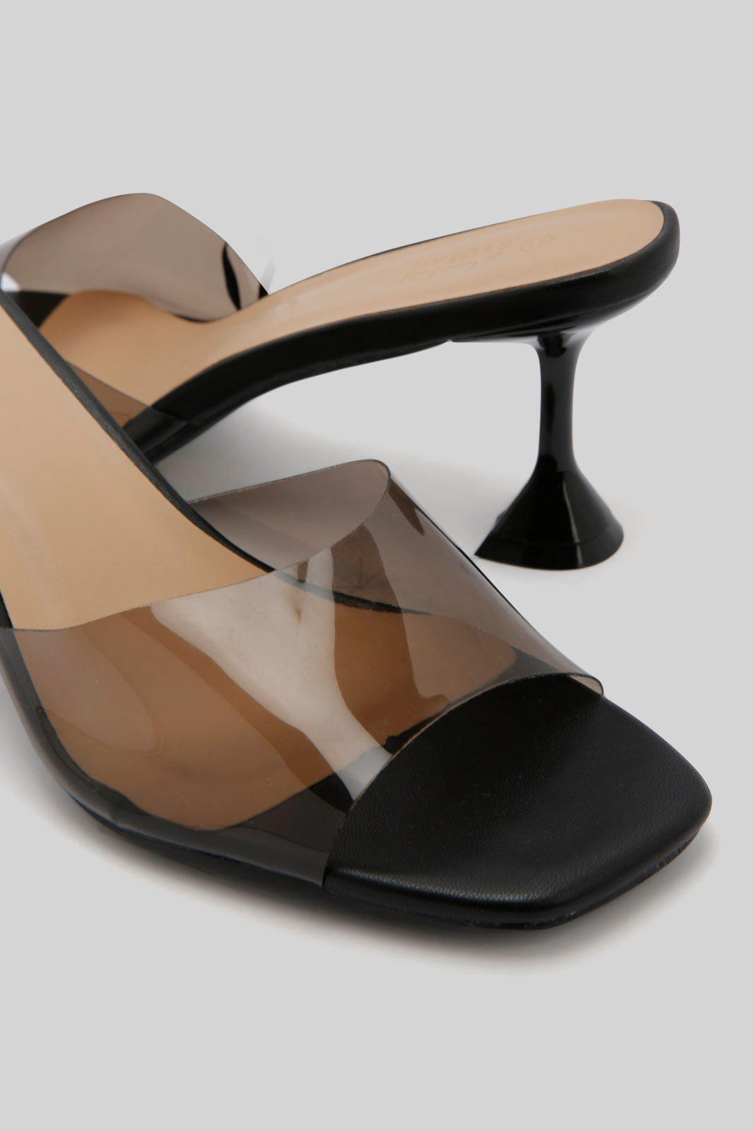 Redtag-Black-Vinyl-Heeled-Mule-Category:Sandals,-Colour:Black,-Deals:New-In,-Filter:Women's-Footwear,-LEC-Sandals,-New-In-Women-FOO,-Non-Sale,-Section:Women,-W22B-Women's-