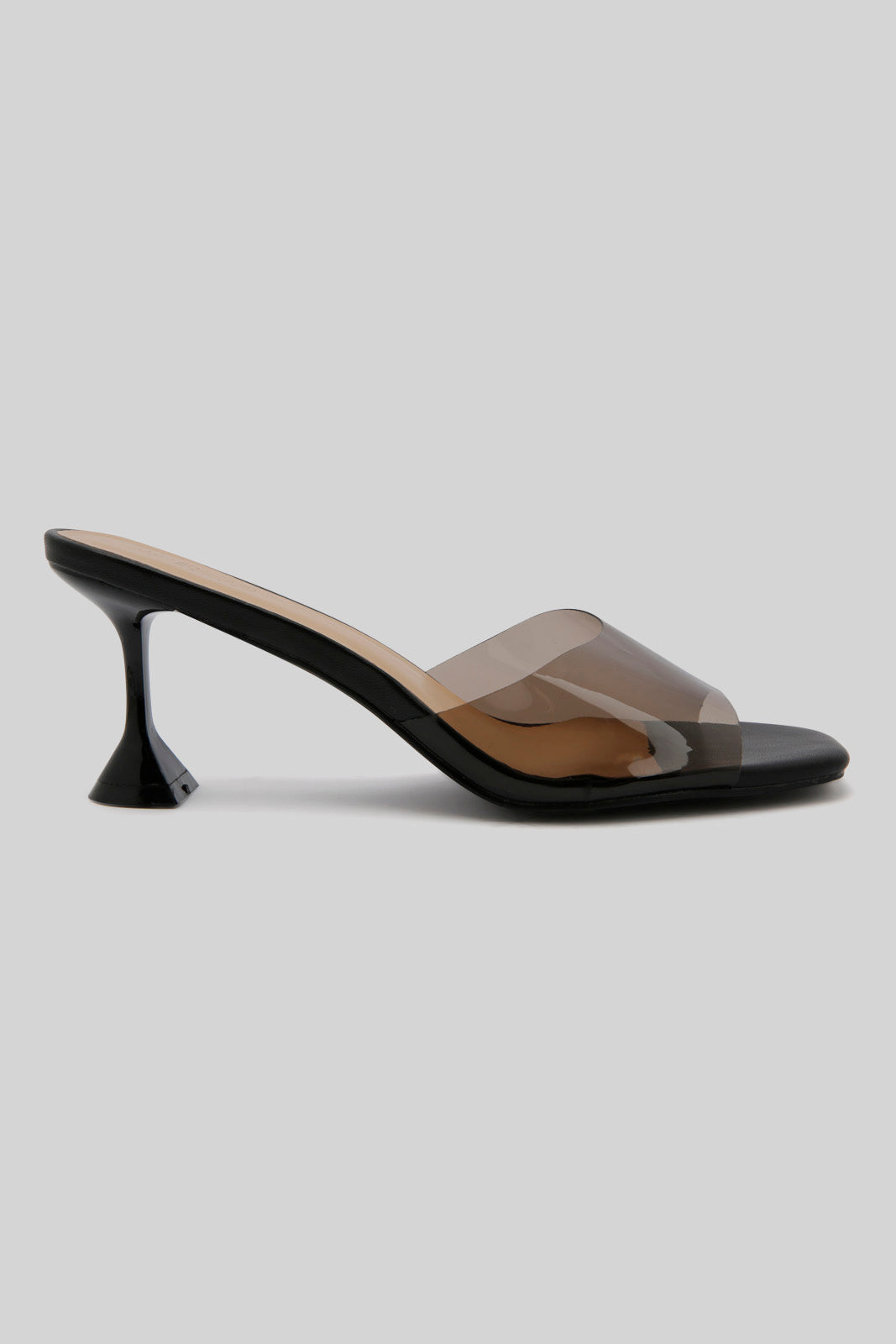 Redtag-Black-Vinyl-Heeled-Mule-Category:Sandals,-Colour:Black,-Deals:New-In,-Filter:Women's-Footwear,-LEC-Sandals,-New-In-Women-FOO,-Non-Sale,-Section:Women,-W22B-Women's-