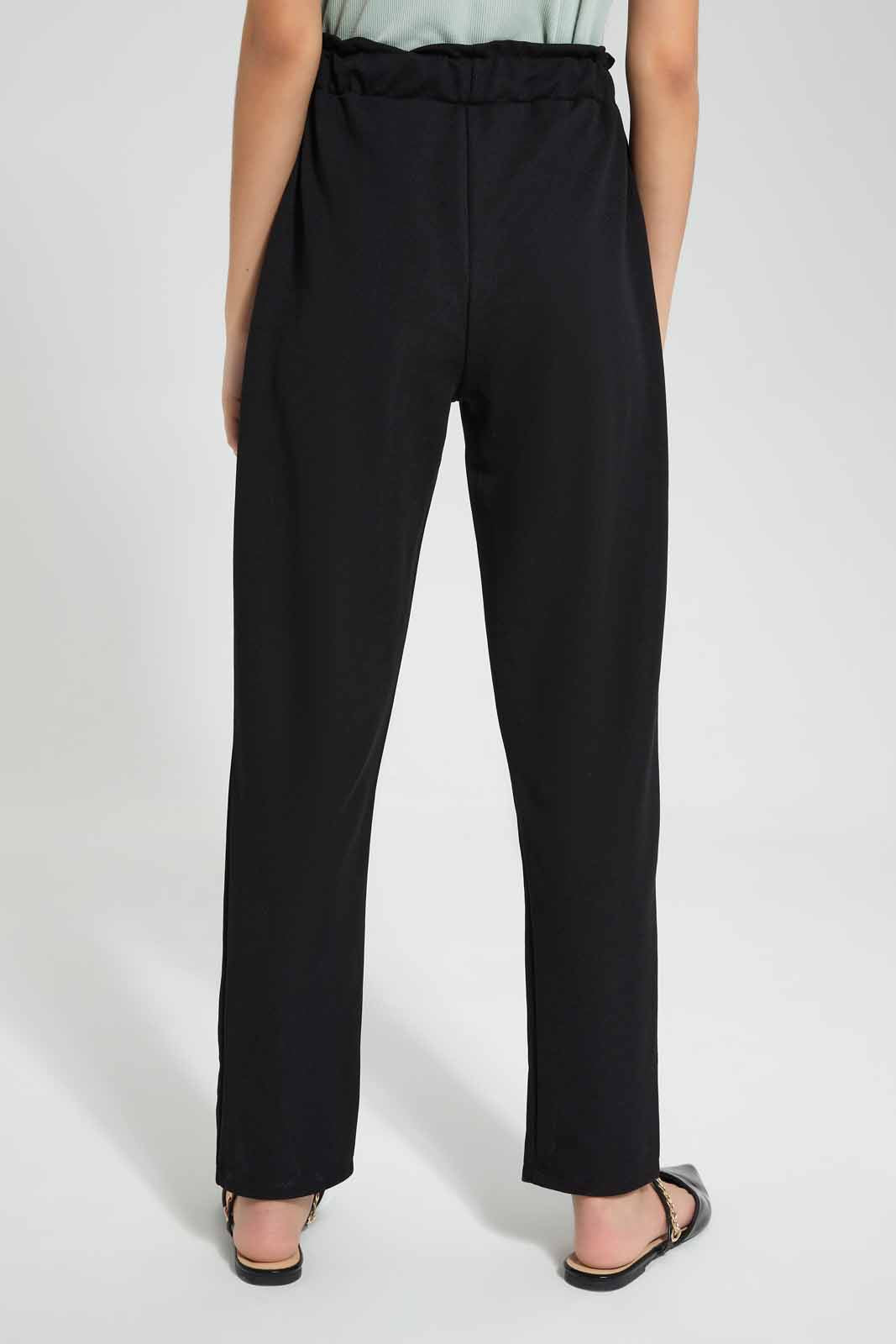 Redtag-Black-Knitted-Cargo-Pocket-Pant-Category:Trousers,-Colour:Black,-Deals:New-In,-Filter:Senior-Girls-(9-to-14-Yrs),-GSR-Trousers,-New-In-GSR-APL,-Non-Sale,-Section:Girls-(0-to-14Yrs),-TBL,-W22O-Senior-Girls-9 to 14 Years