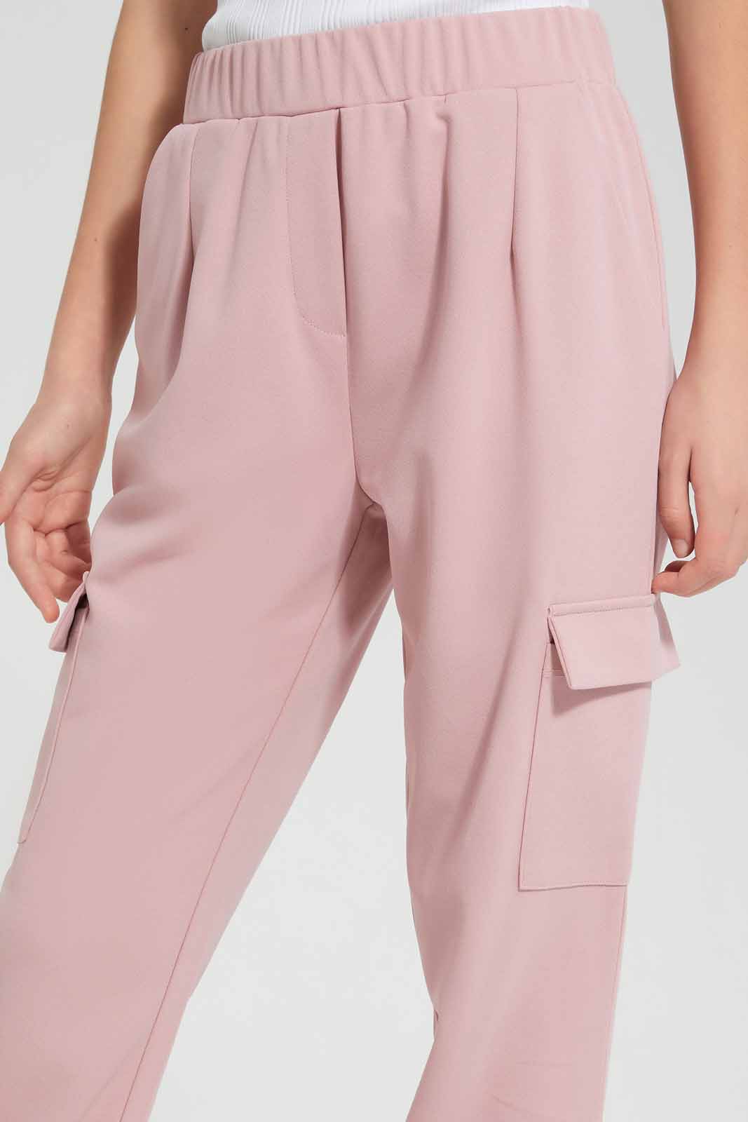 Redtag-Beige-Knitted-Cargo-Pocket-Pant-Category:Trousers,-Colour:Beige,-Deals:New-In,-Filter:Senior-Girls-(9-to-14-Yrs),-GSR-Trousers,-New-In-GSR-APL,-Non-Sale,-Section:Girls-(0-to-14Yrs),-TBL,-W22O-Senior-Girls-9 to 14 Years