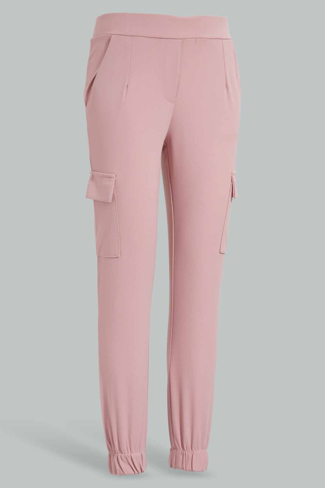 Redtag-Pink-Knitted-Cargo-Pocket-Pants-Category:Trousers,-Colour:Apricot,-Deals:New-In,-Filter:Senior-Girls-(9-to-14-Yrs),-GSR-Trousers,-New-In-GSR-APL,-Non-Sale,-Section:Girls-(0-to-14Yrs),-TBL,-W22O-Senior-Girls-9 to 14 Years