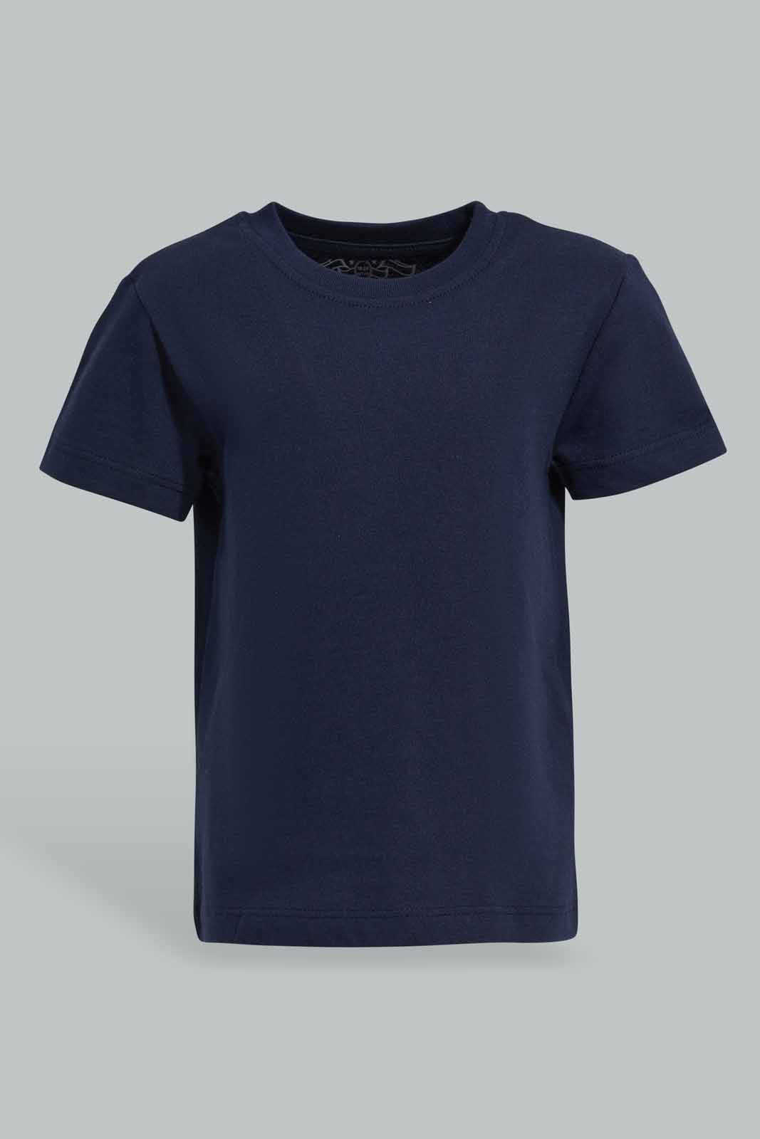 Redtag-Navy-Solid-And-White-Splatter-Print-Tshirt-2-Pack-Category:T-Shirts,-Colour:Navy,-Deals:New-In,-Filter:Infant-Boys-(3-to-24-Mths),-INB-T-Shirts,-New-In-INB-APL,-Non-Sale,-Section:Boys-(0-to-14Yrs),-W22O-Infant-Boys-