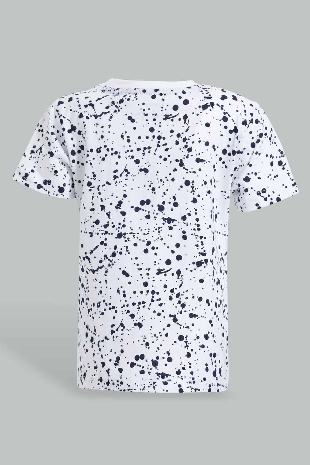 Redtag-Navy-Solid-And-White-Splatter-Print-Tshirt-2-Pack-Category:T-Shirts,-Colour:Navy,-Deals:New-In,-Filter:Infant-Boys-(3-to-24-Mths),-INB-T-Shirts,-New-In-INB-APL,-Non-Sale,-Section:Boys-(0-to-14Yrs),-W22O-Infant-Boys-