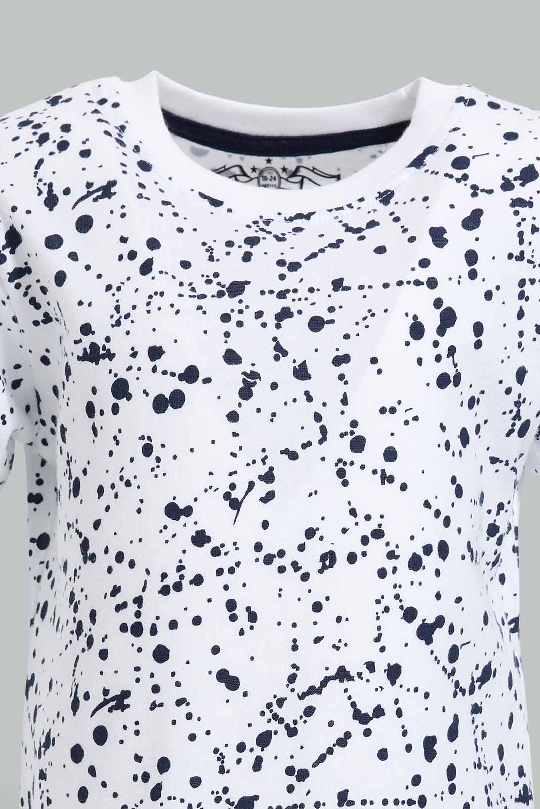 Redtag-Navy-Solid-And-White-Splatter-Print-Tshirt-2-Pack-Category:T-Shirts,-Colour:Navy,-Deals:New-In,-Filter:Infant-Boys-(3-to-24-Mths),-INB-T-Shirts,-New-In-INB-APL,-Non-Sale,-Section:Boys-(0-to-14Yrs),-W22O-Infant-Boys-