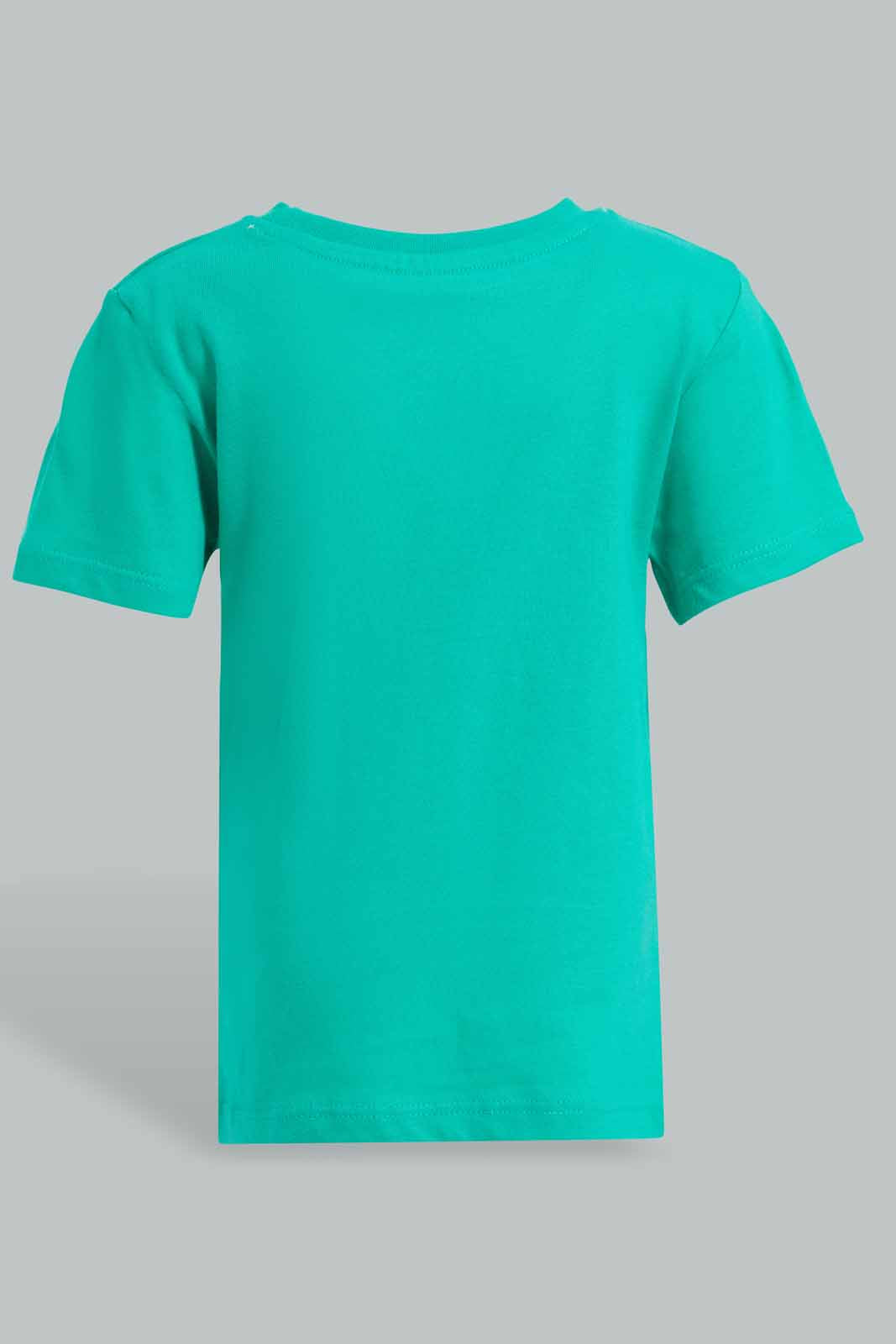 Redtag-Green-Dino-Tshirt-With-White-Solid-Tshirt-2-Pack-Category:T-Shirts,-Colour:Green,-Deals:New-In,-Filter:Infant-Boys-(3-to-24-Mths),-INB-T-Shirts,-New-In-INB-APL,-Non-Sale,-Section:Boys-(0-to-14Yrs),-VLM,-W22O-Infant-Boys-