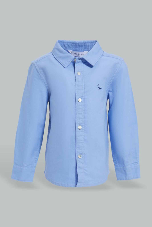 Redtag-Blue-Oxford-Shirts-Long-Sleeve-Category:Shirts,-Colour:Blue,-Deals:New-In,-Filter:Infant-Boys-(3-to-24-Mths),-INB-Shirts,-New-In-INB-APL,-Non-Sale,-Section:Boys-(0-to-14Yrs),-W22O-Infant-Boys-3 to 24 Months