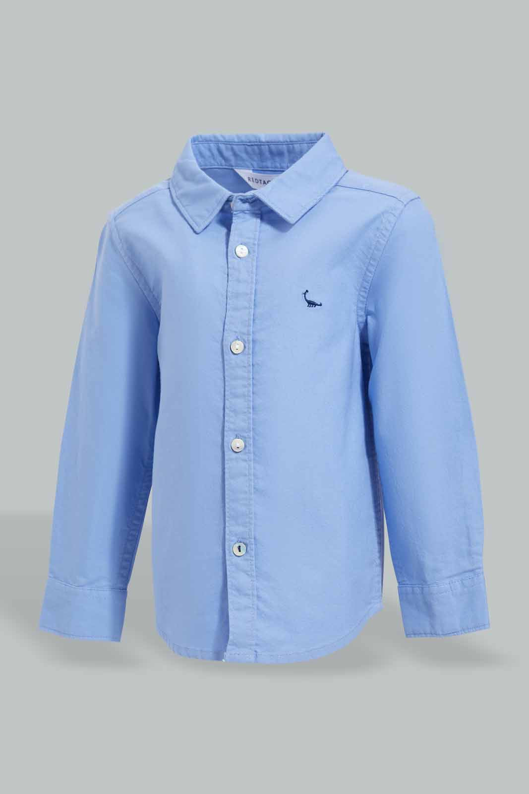 Redtag-Blue-Oxford-Shirts-Long-Sleeve-Category:Shirts,-Colour:Blue,-Deals:New-In,-Filter:Infant-Boys-(3-to-24-Mths),-INB-Shirts,-New-In-INB-APL,-Non-Sale,-Section:Boys-(0-to-14Yrs),-W22O-Infant-Boys-3 to 24 Months