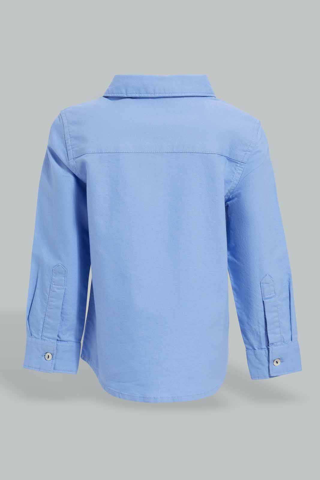 Redtag-Blue-Oxford-Shirts-Long-Sleeve-Category:Shirts,-Colour:Blue,-Deals:New-In,-Filter:Infant-Boys-(3-to-24-Mths),-INB-Shirts,-New-In-INB-APL,-Non-Sale,-Section:Boys-(0-to-14Yrs),-W22O-Infant-Boys-3 to 24 Months